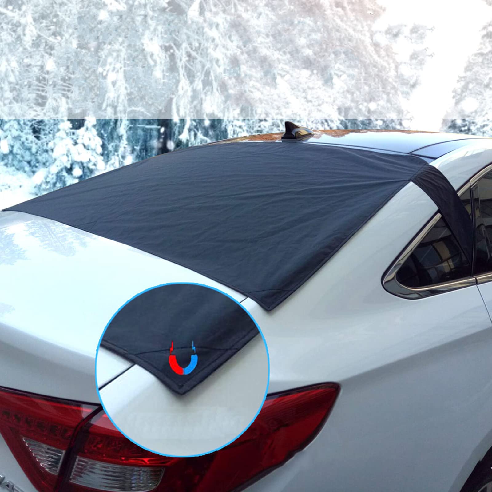 Bohisen Rear Windshield Snow Cover - Anti-Frost, Ice, Dust & Sun Protector for Car Rear Window - Perfect for Winter & Summer Vehicle Protection