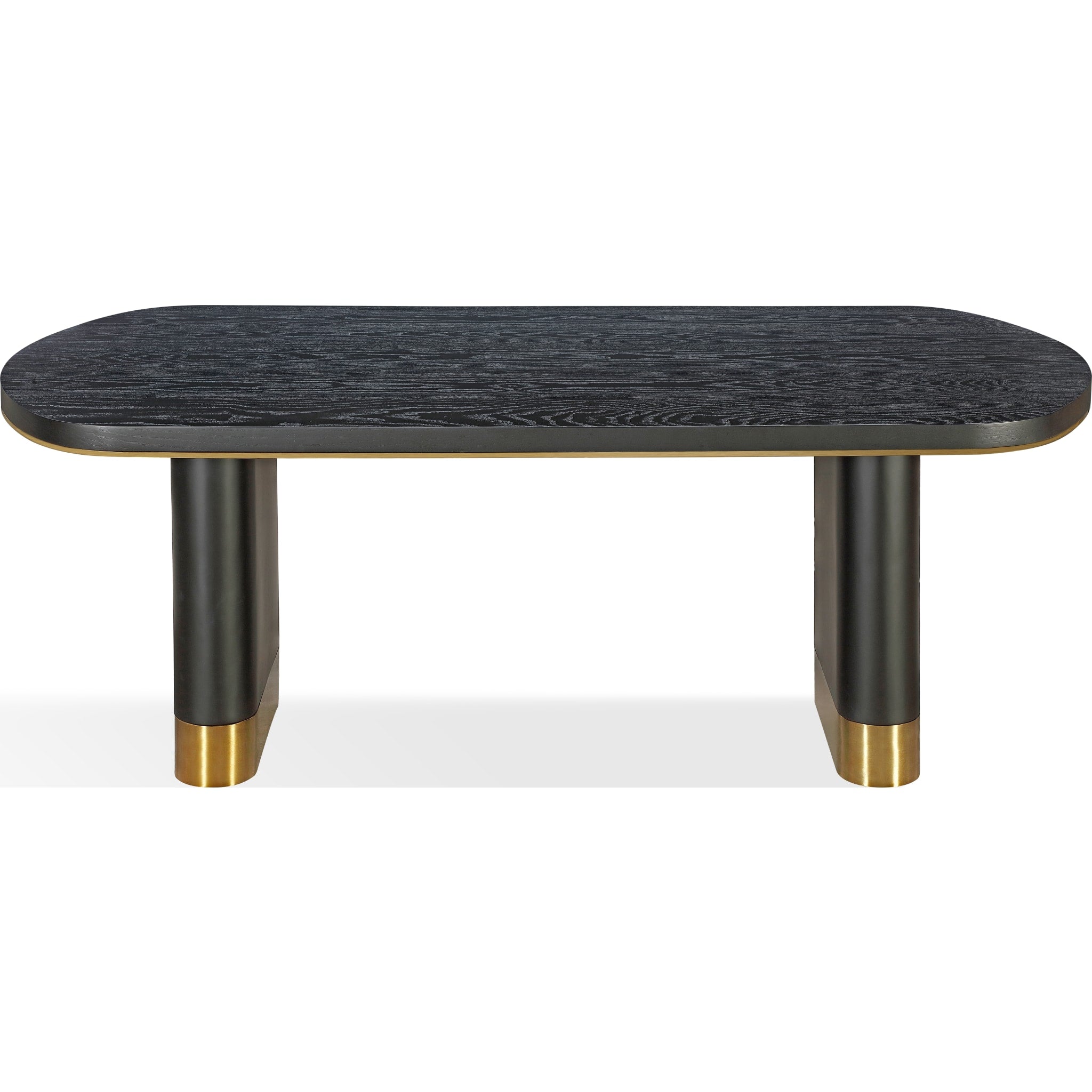 Stylish Doheny Wood & Metal Oval Dining Table - Black & Brass Finish - Perfect for Modern Dining Rooms & Kitchen Breakfast Nooks