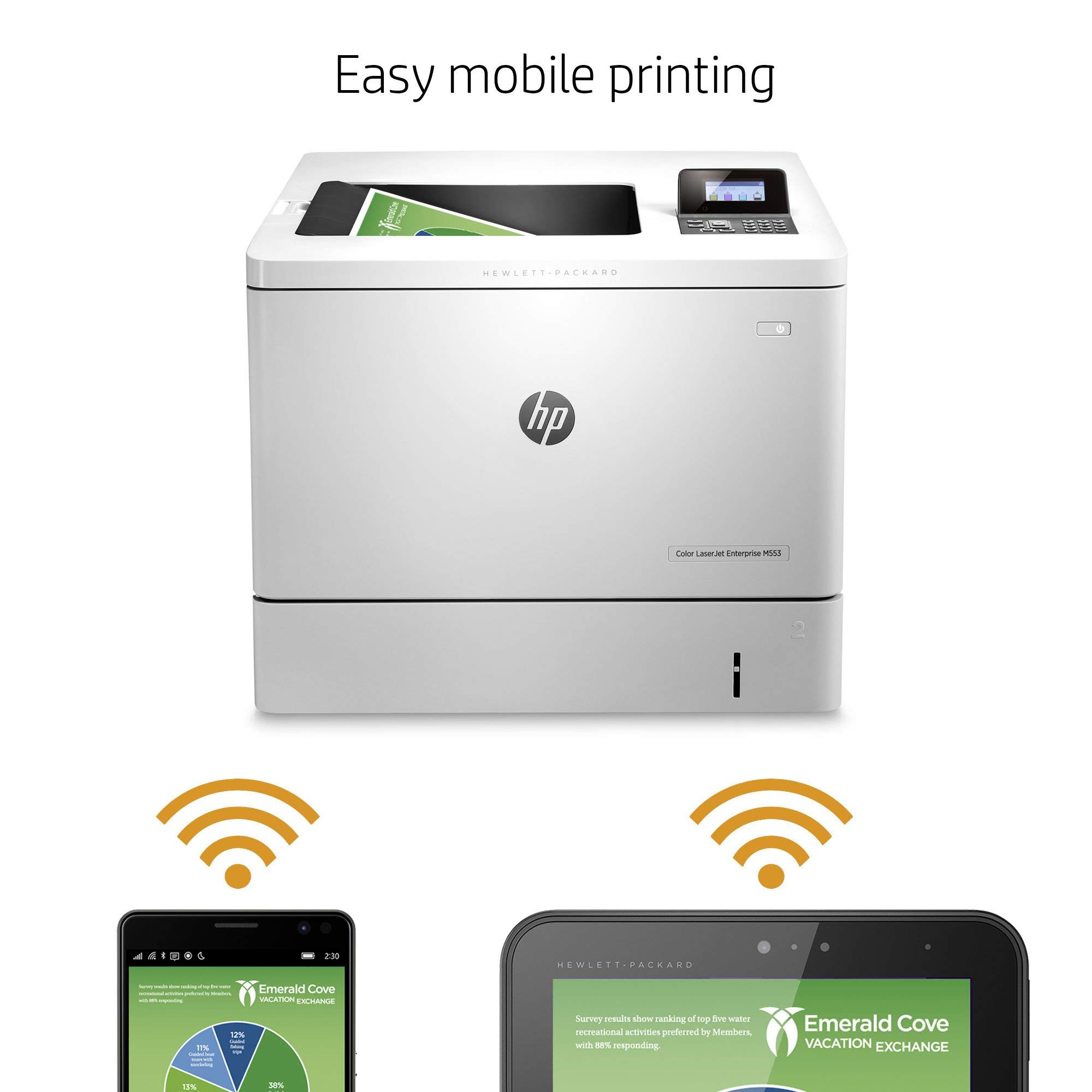HP LaserJet Enterprise M553n Color Laser Printer - Fast Ethernet Network Printer | High-Quality Renewed (B5L24A) | Perfect for Office & Small Business Printing Needs