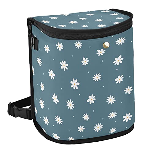 Cute Floral Collapsible Car Trash Can - Leakproof Hanging Garbage Bag for Auto Travel & Road Trips