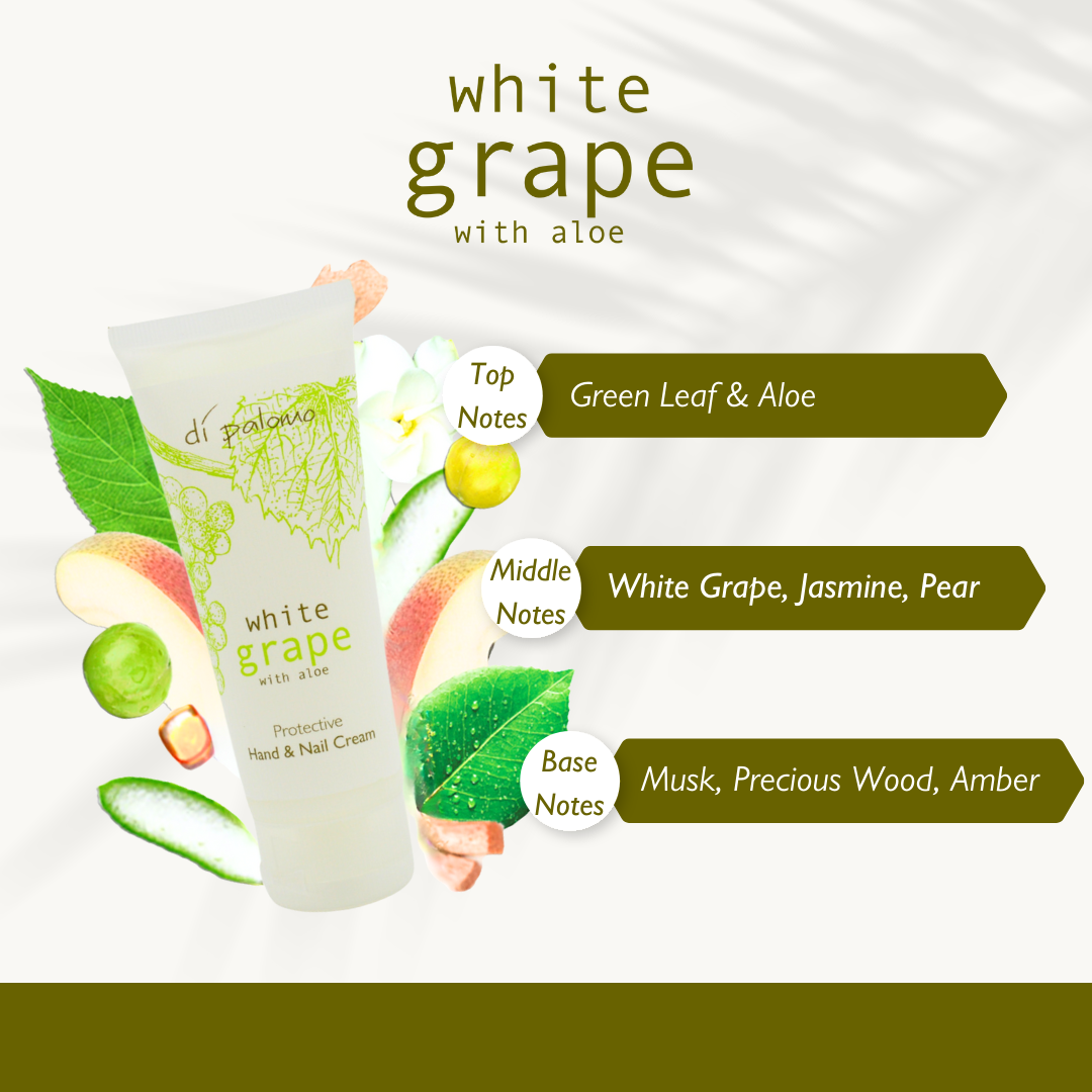 Di Palomo White Grape Hand & Nail Cream - Moisturizing & Nourishing Treatment for Dry Hands & Cuticles | Perfect for Daily Hydration, Winter Care & Salon-Quality Nail Maintenance