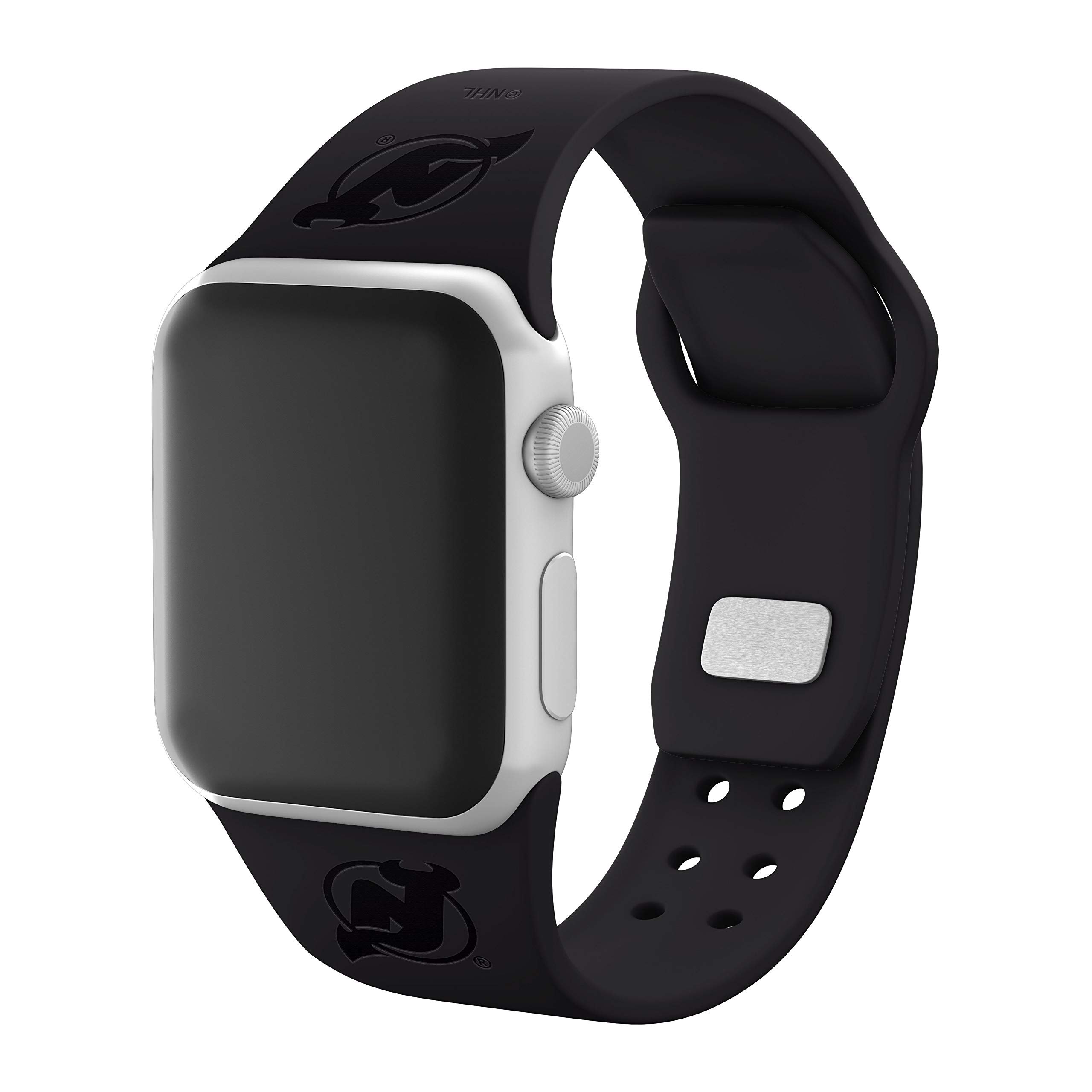 New Jersey Devils Debossed Silicone Apple Watch Band - Compatible with All Apple Watch Series - Perfect for Sports, Workouts & Team Spirit