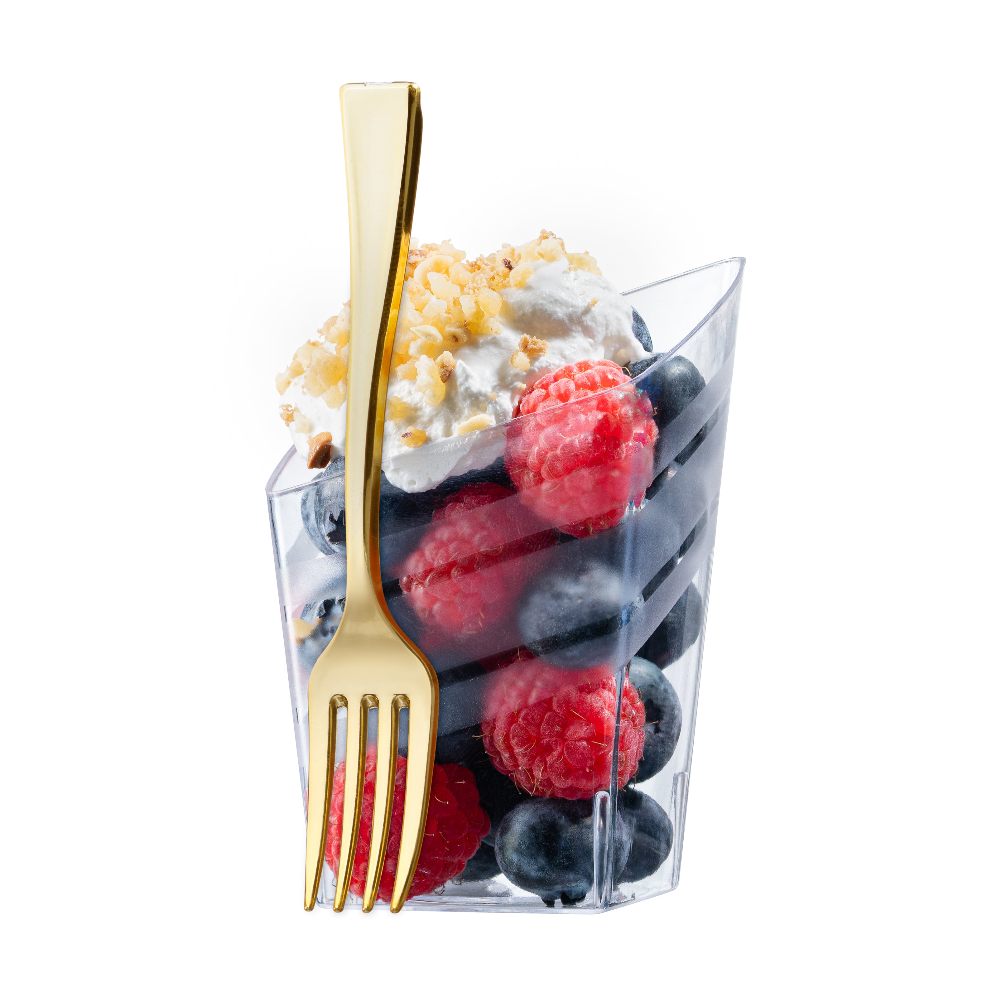 4 Inch Mini Gold Plastic Tasting Forks - Small Appetizer Forks for Cheese, Desserts, Parties & Cocktail Events