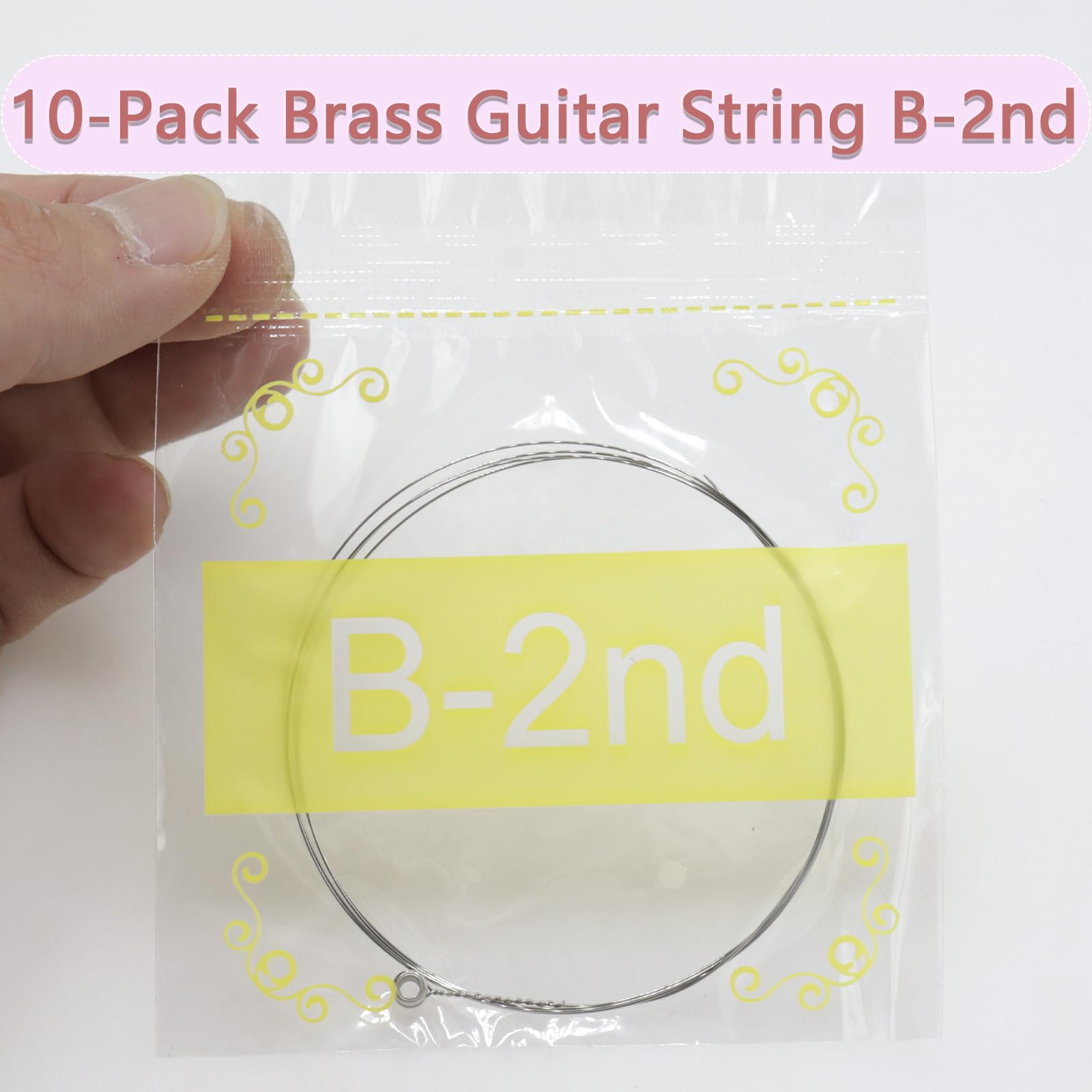 10-Pack Acoustic Guitar Strings - Brass B-2nd Steel Replacement Strings for Bright & Balanced Tone (Light Tension) | Perfect for Live Performances, Studio Recording & Practice Sessions