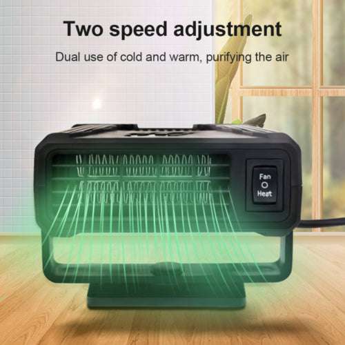 12V Portable Car Fan Heater - 300W Vehicle Heating & Windscreen Defroster/Demister - Perfect for Winter Driving & Quick Window Defrosting