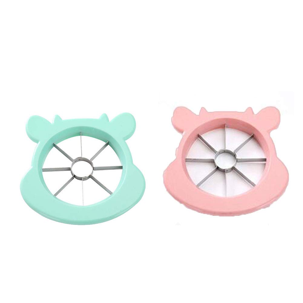 WOIWO 2-Pack Cute Cartoon Stainless Steel Apple Corer & Slicer - Fruit Cutter for Apples, Pears - Perfect for School Lunches, Fruit Salads & Party Platters