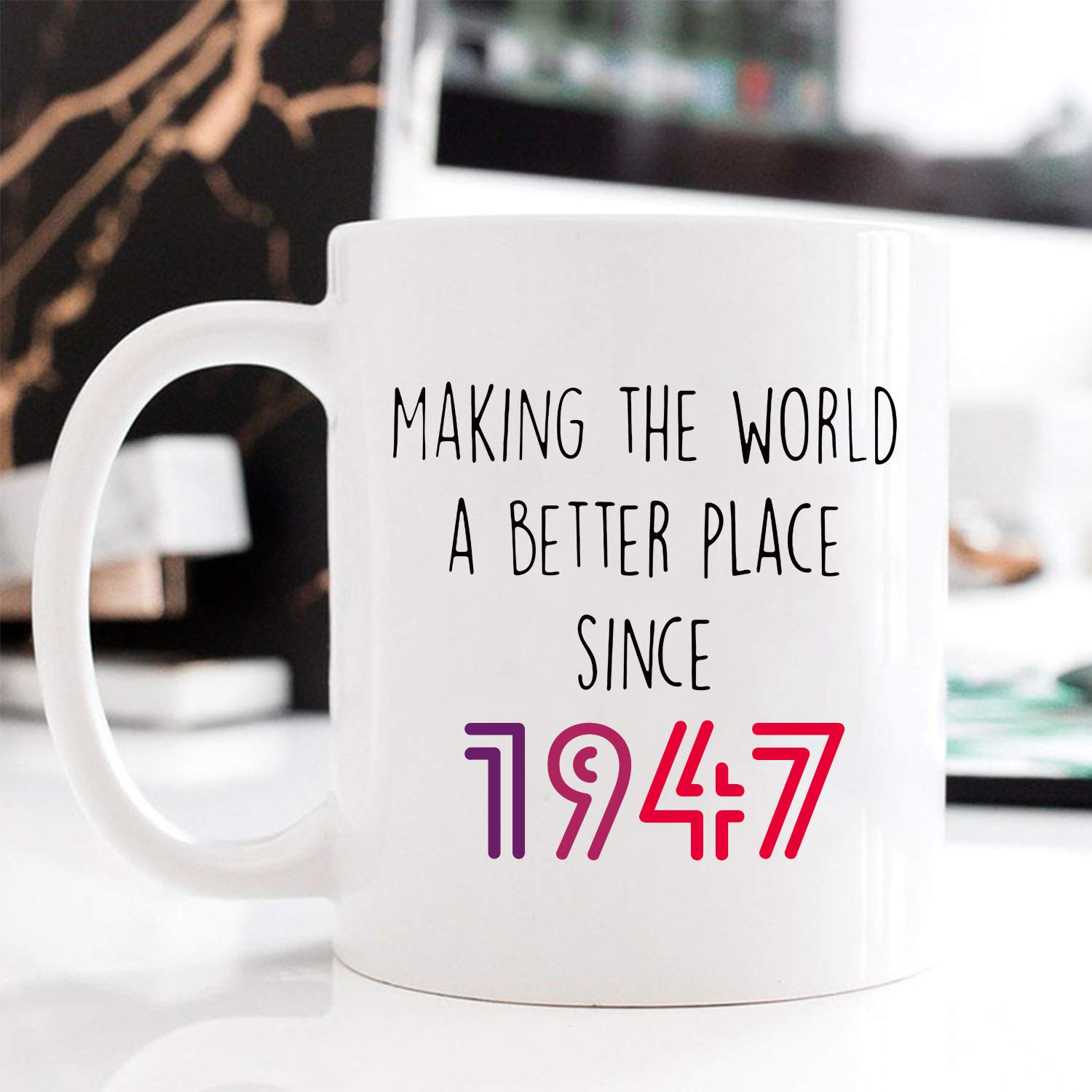 72nd Birthday Gifts for Men 1947 - Funny 11oz Coffee Mug for Dad, Husband, Friend, Brother, Him, Colleague | Perfect 72 Years Old Birthday Present for Coffee Lovers | Great for Office Use, Home Decor & Retirement Celebrations