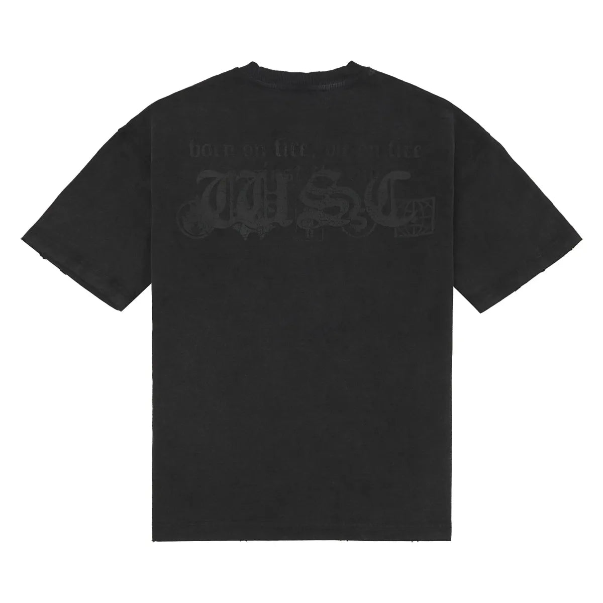 WHEN SMOKE CLEARS Born on Fire Rhinestone T-Shirt - Black | Edgy Graphic Tee for Concerts, Parties & Streetwear Fashion