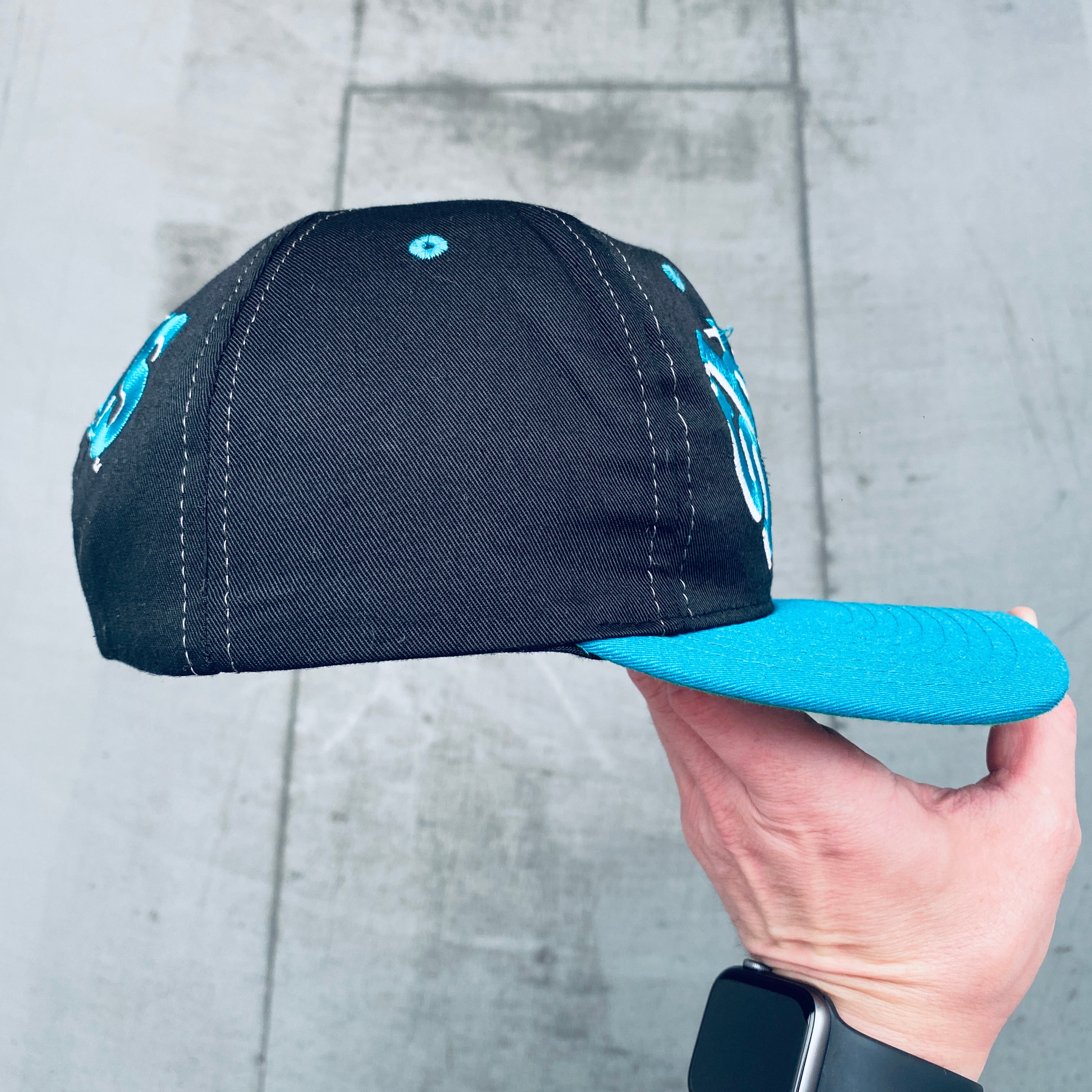 San Jose Sharks 1990s Vintage Embroidered Snapback Hat - Retro NHL Hockey Cap for Men & Women - Perfect for Games, Collecting, and Streetwear Fashion