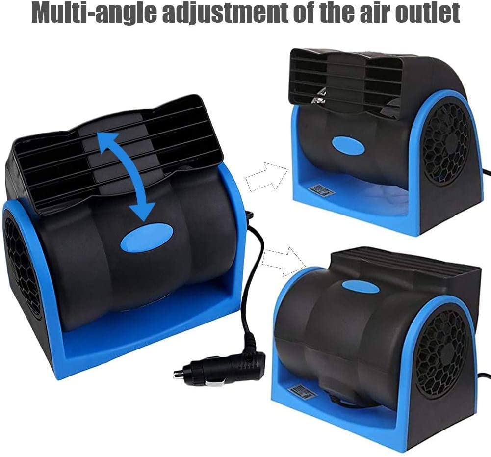 KAGOR 12V Car Dash Fan - Ultra Quiet No-Leaf Cooling, Powerful RV Ventilation System, Squirrel Cage Blower with 2-Speed Settings & Cigarette Lighter Plug for Auto, SUV, Van - Perfect for Road Trips, Camping & Summer Driving Comfort