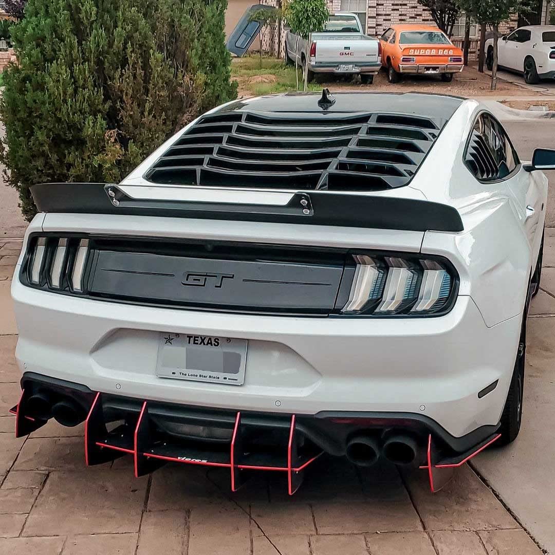 Vicrez Centa VR2 Rear Diffuser vz102308 for Ford Mustang 2015-2017 - Carbon Fiber Spoiler Upgrade for Enhanced Aerodynamics & Sporty Look | Perfect for Track Racing & Car Shows