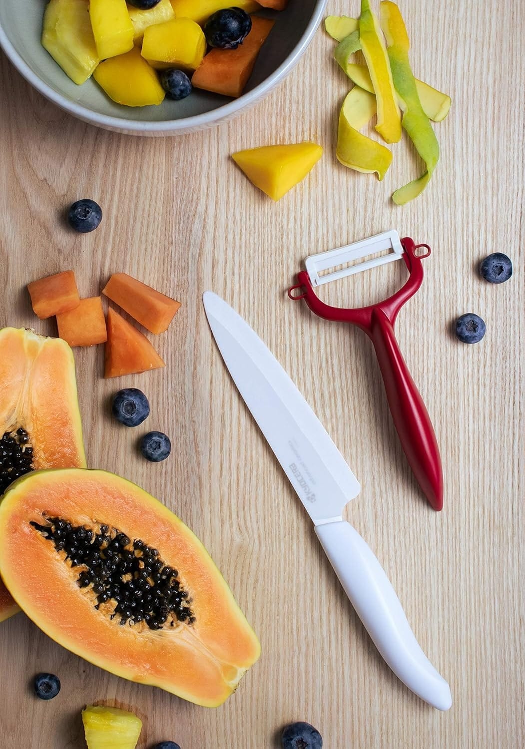 Kyocera Y-Shaped Ceramic Peeler - Ultra Sharp Vegetable & Fruit Peeler for Effortless Peeling - Perfect for Potatoes, Carrots, Apples & More