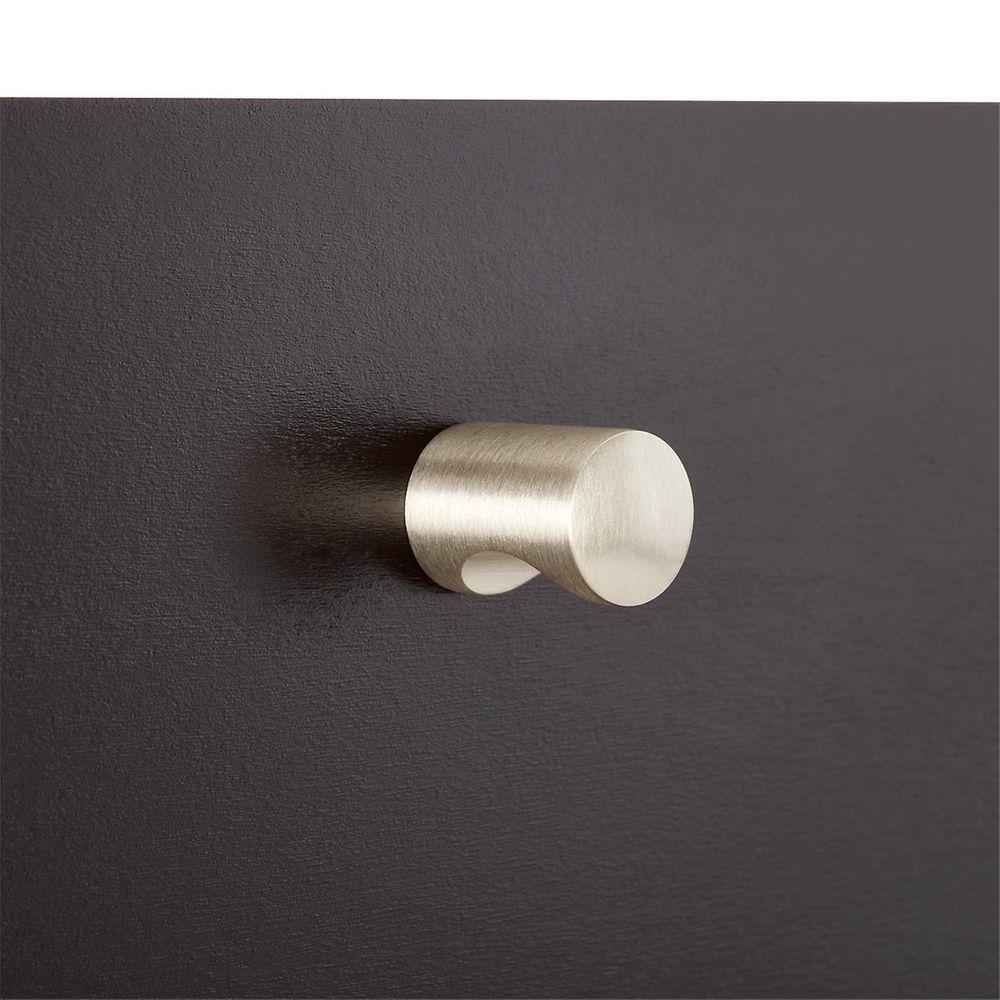 Modern Brushed Nickel Elfa Drawer Front Knob - Sleek Cabinet Hardware for Kitchen, Bathroom & Office Organization