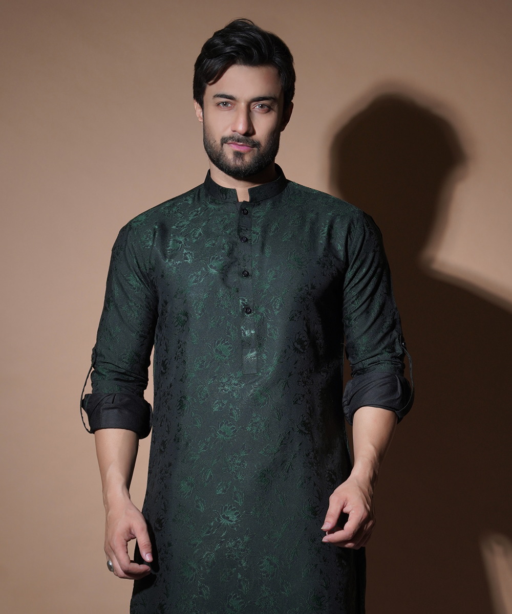 Jugnoo Emerald Green Floral Kurta Set for Women – Elegant Indian Ethnic Wear for Festivals, Weddings & Special Occasions