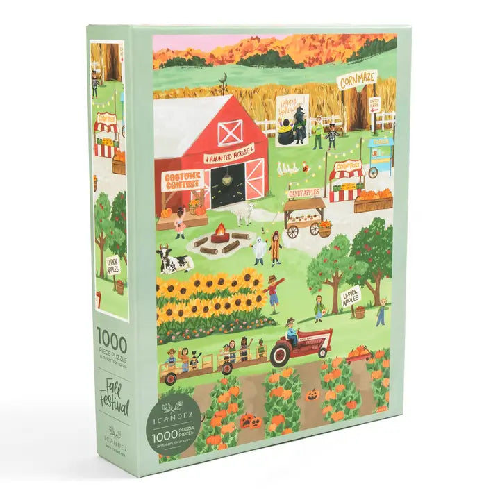 1000 Piece Fall Festival Jigsaw Puzzle for Adults - Autumn Leaves Scenery Puzzle Game for Family Night & Holiday Decor
