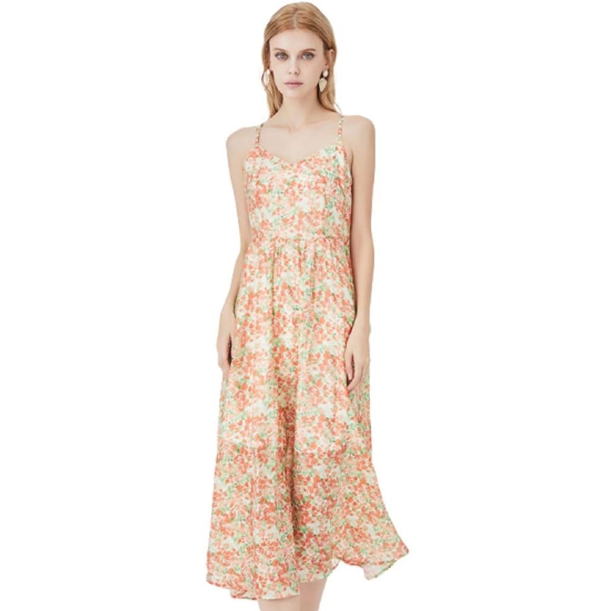 Long Floral Maxi Dress with Sling - Elegant Summer Beach Wedding Party Dress for Women | Perfect for Vacations, Dates & Special Occasions