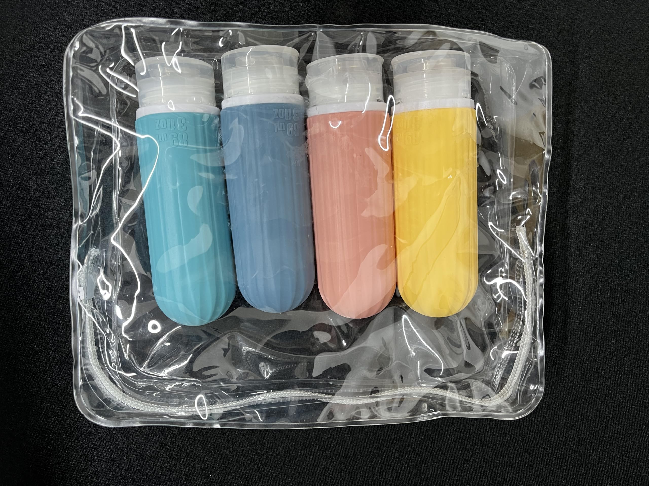 Leak Proof Travel Bottles 3oz - Empty Refillable Toiletry Containers with Labels & Clear Travel Bag - Perfect for Airplane Carry-On, Gym, and Vacation Essentials