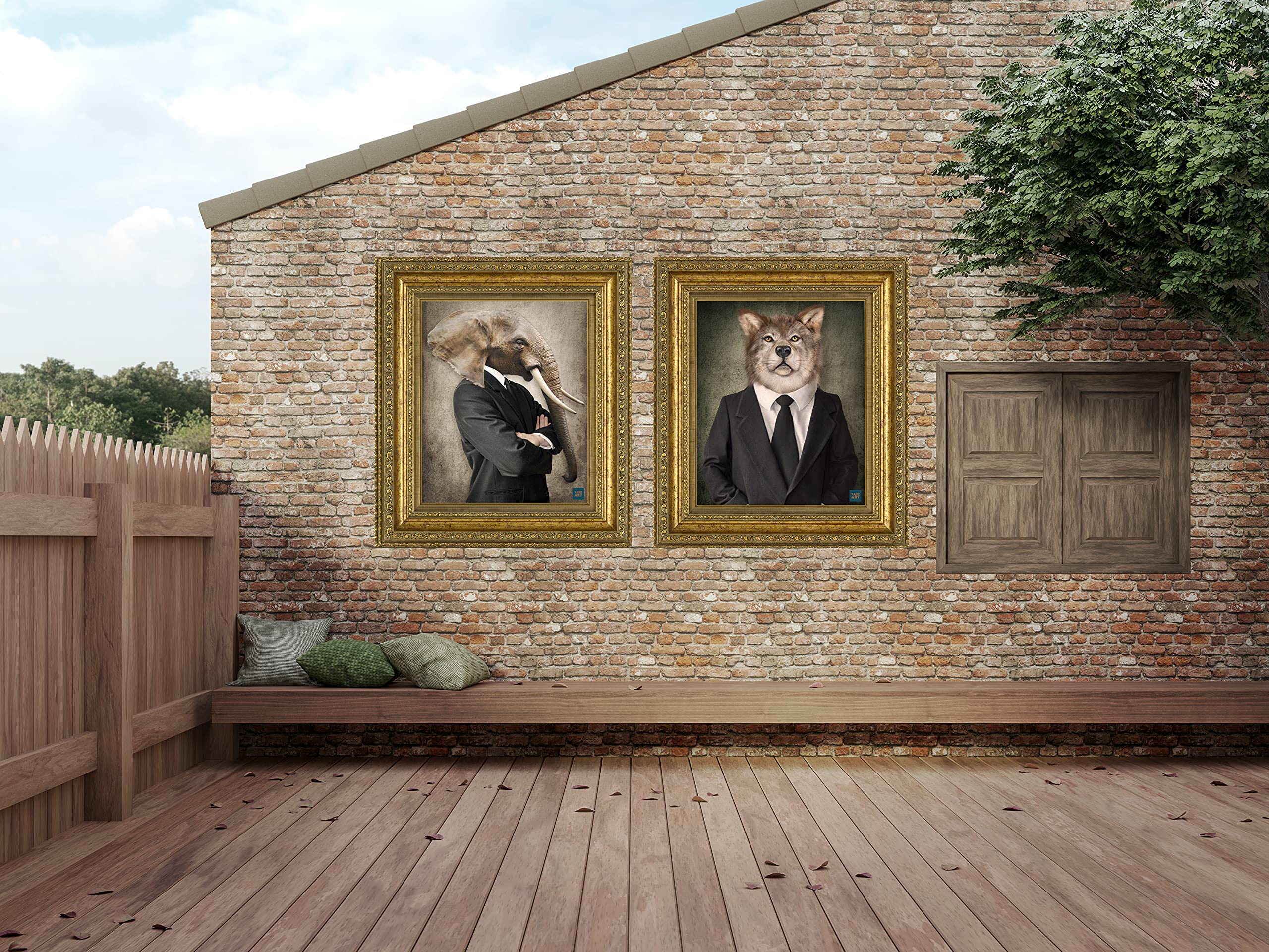 UK Weatherproof Garden Wall Art 'Duke Surus' - Outdoor Metal Decor for Patio, Yard & Garden - Rust-Resistant Decorative Sign for Home & Landscape