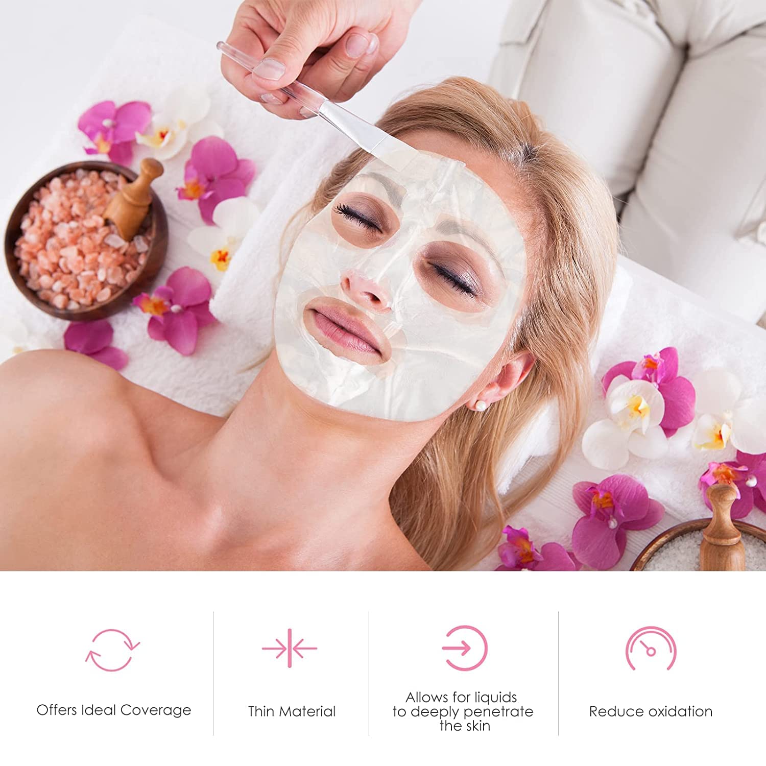 50-Pack Disposable Non-Woven Spa Facial Sheet Masks | Hydrating & Compressed DIY Face Mask for Skincare | Perfect for At-Home Spa, Travel, and Professional Salon Use