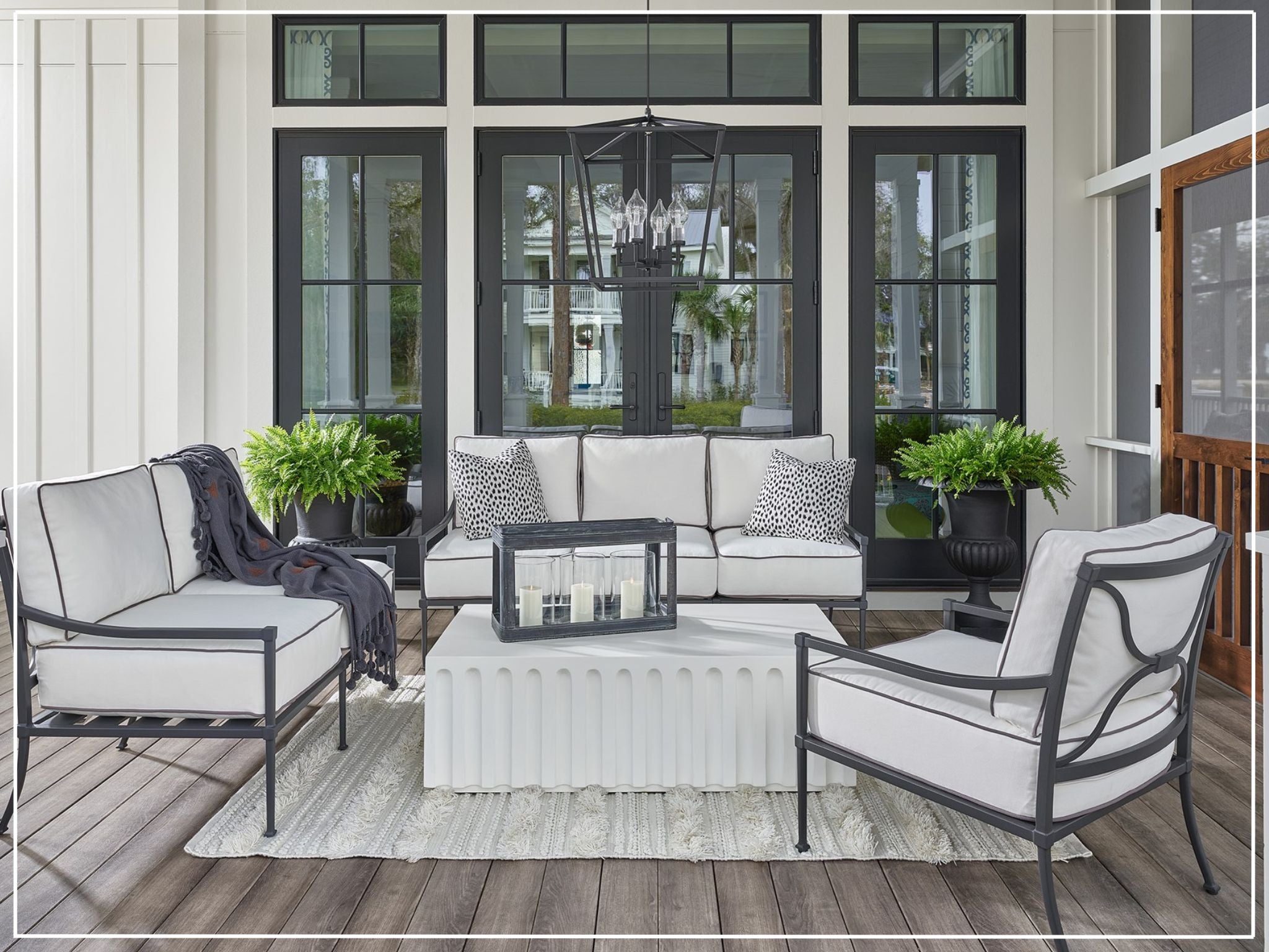 Universal Coastal Living Outdoor Seneca Sofa with Weather-Resistant Cushions - Perfect for Patio, Deck, Poolside & Beach House Relaxation