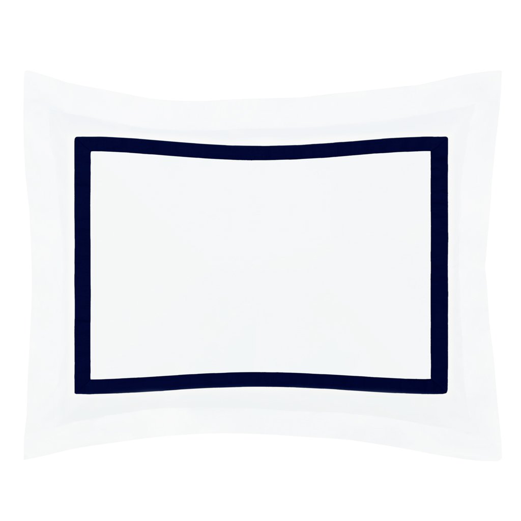 Bella Midnight Framed Percale Sham - Premium Cotton Pillowcase for Bedroom Decor - Soft & Breathable for a Comfortable Night's Sleep - Perfect for Master Bedroom, Guest Room, or Airbnb Styling