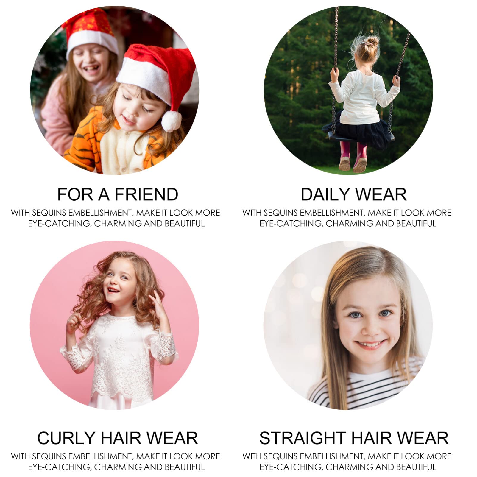 Uonlytech 5pcs Merry Christmas Hair Clips - Sparkling Santa Hat Barrettes for Girls, Holiday Hair Accessories for Christmas & Birthday Parties (Great for Xmas Photos, School Events & Festive Gatherings)