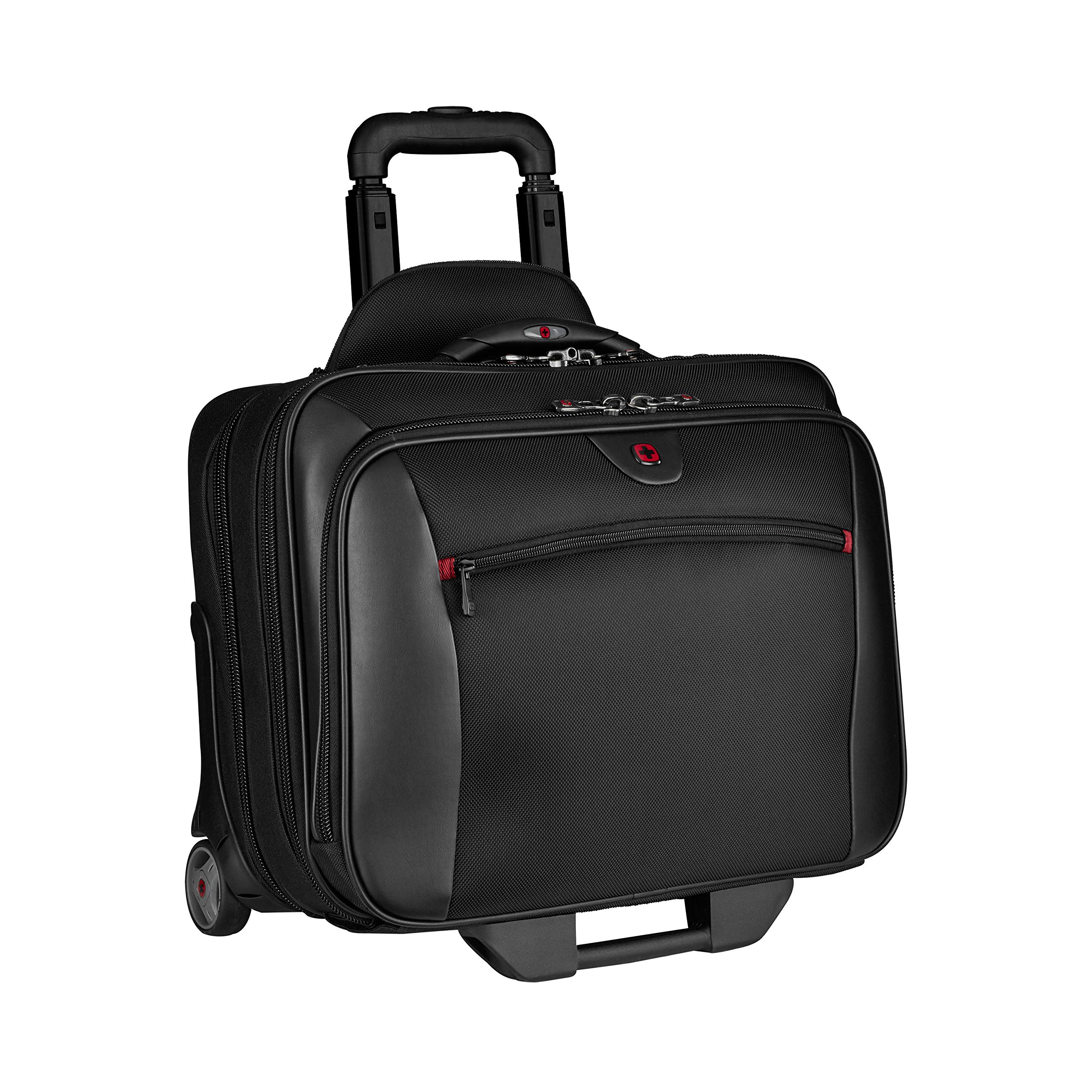 Wenger Potomac Rolling 2-Piece Business Luggage Set - Black Carry-On & Briefcase for Professional Travel | Perfect for Business Trips & Office Commutes