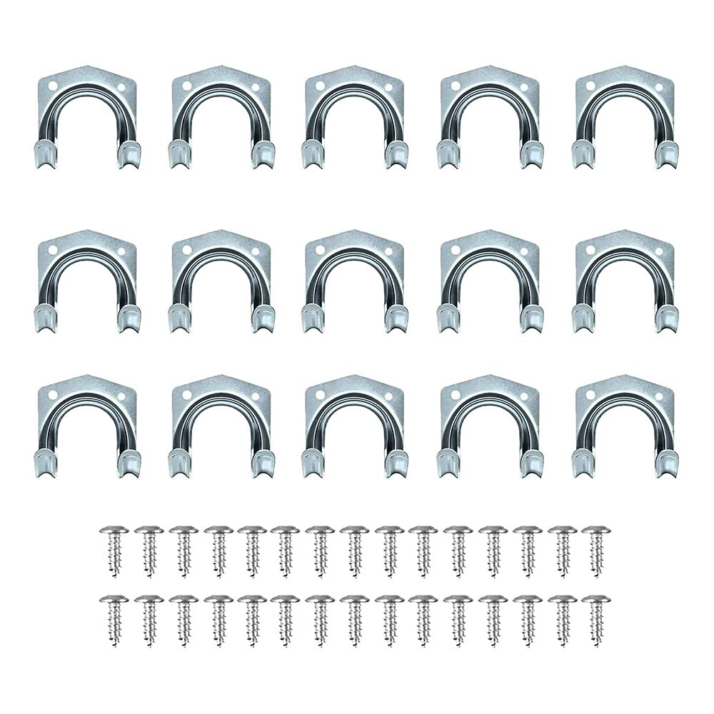 15 Pcs Heavy Duty Hooks for Garden Tool Storage - Wall Mounted Shed Hooks for Organizing Warehouse, Garage & Garden Sheds - Perfect for Hanging Shovels, Rakes & Outdoor Equipment