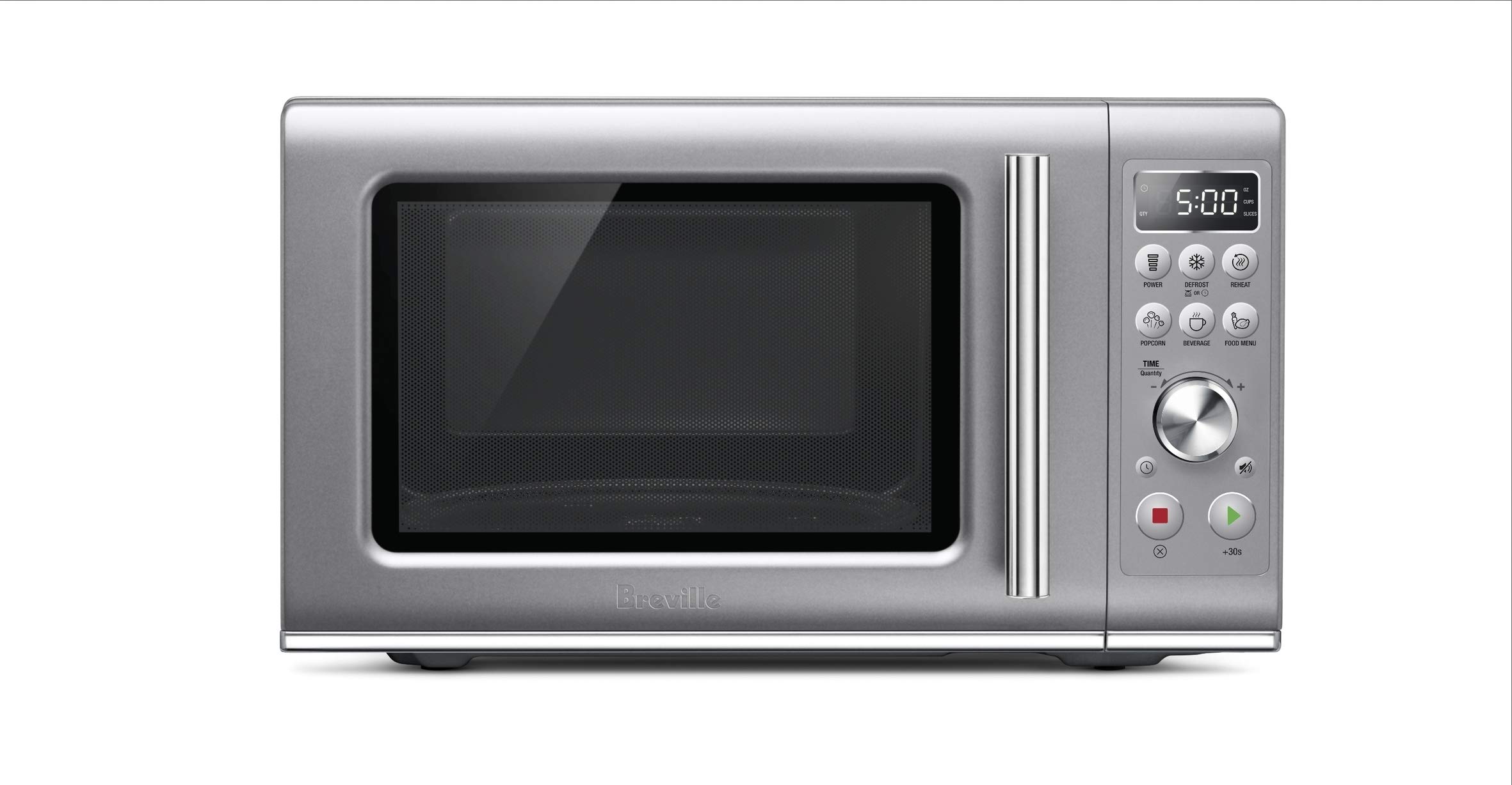 Breville BMO650SIL Compact Wave Soft-Close Microwave Oven in Silver - Perfect for Small Kitchens, Dorms & Office Spaces