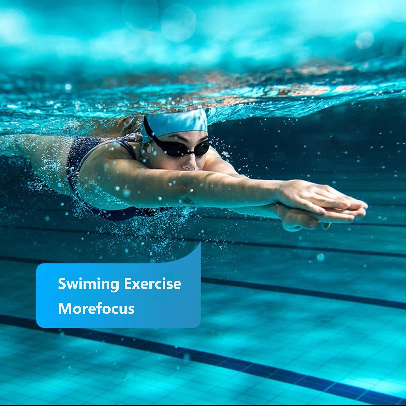 ESSONIO Waterproof Bone Conduction Headphones with Built-in 32GB MP3 Player - IPX8 Swimming Headphones, Bluetooth 5.0 Wireless Open-Ear Headphones for Swimming, Running, Cycling, Gym Workouts & Spa Relaxation