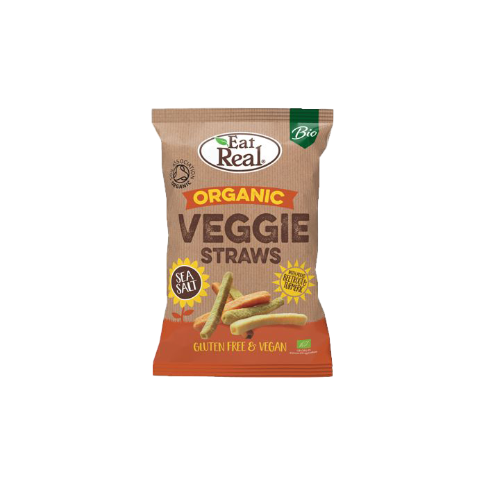 Eat Real Veggie Straws Snacks - Gluten Free, Vegan, Non-GMO Crunchy Vegetable Chips - Perfect for School Lunches, Movie Nights & Healthy Snacking