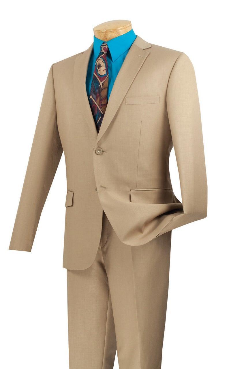 Men's Ultra Slim Fit 2-Piece Suit in Beige | Formal Business Attire for Weddings, Office & Special Events