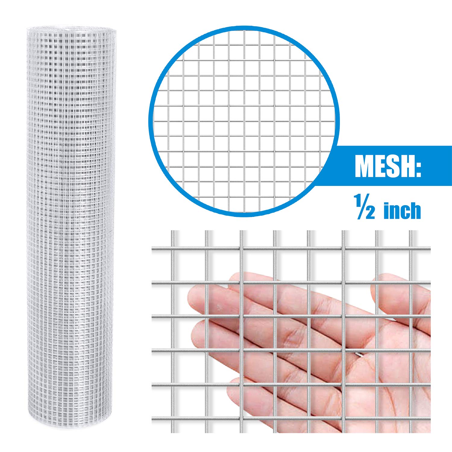 19 Gauge Hot-Dipped Galvanized Hardware Cloth - 1/2