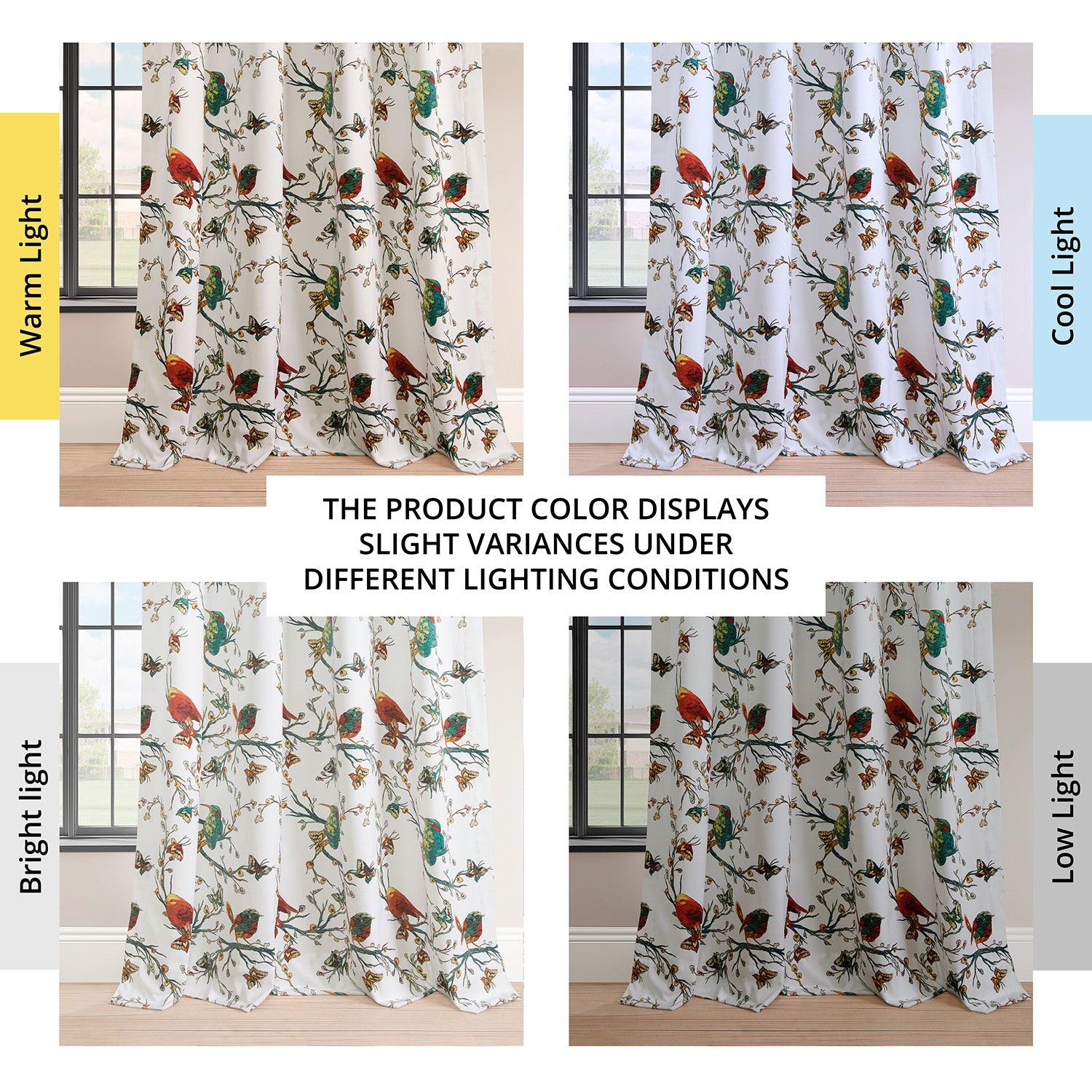 Botanic Garden White Abstract Barcelona Velvet Blackout Curtains for Living Room & Bedroom - Thermal Insulated Window Drapes for Home Decor