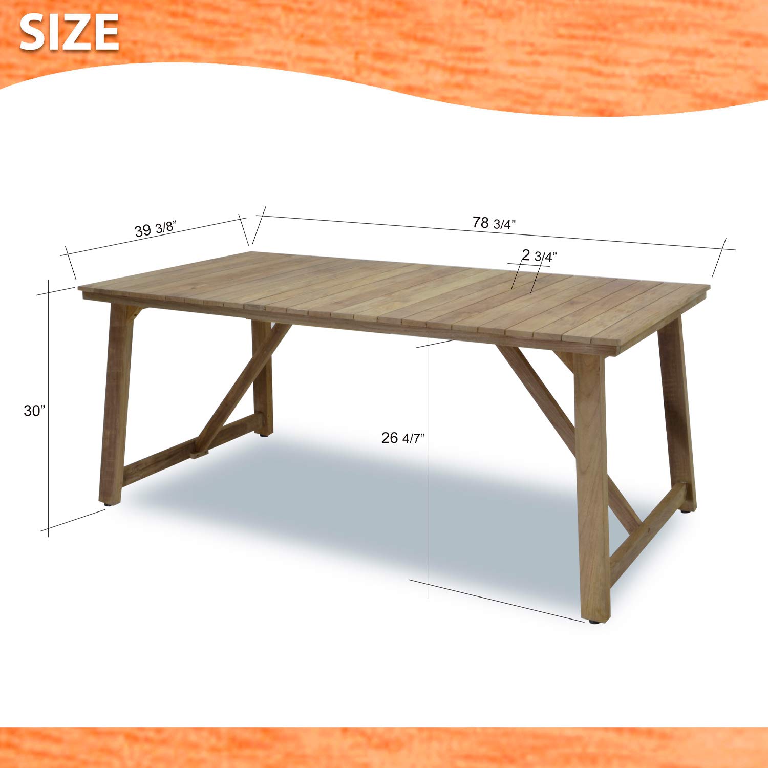 Premium 7-Piece Outdoor Dining Set with Teak Table & Chairs | Weather-Resistant Patio Furniture for Garden, Backyard & Indoor Use | Amazonia Gardiner Rectangular Table Set