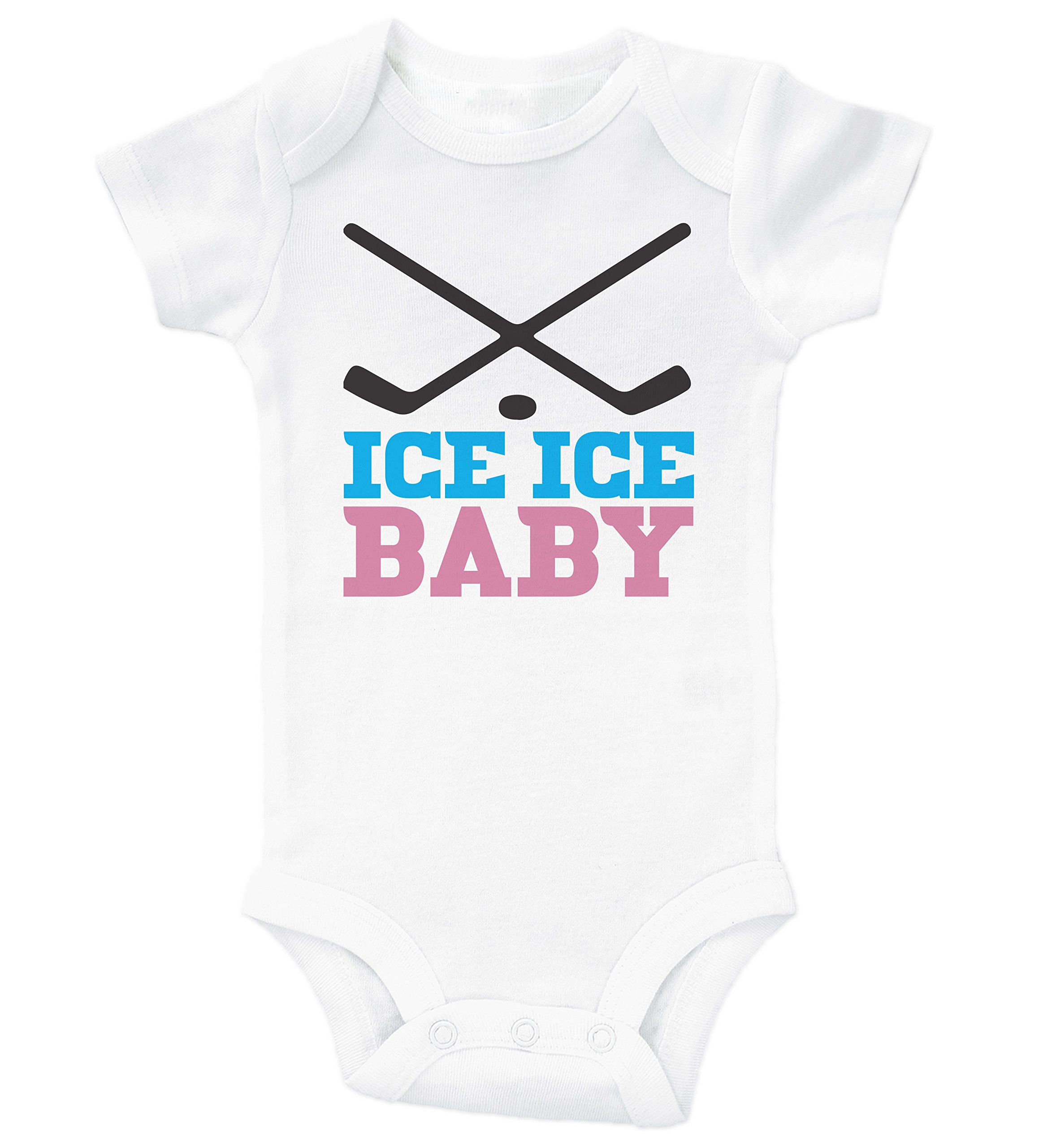 Baffle Baby Bodysuit - Funny Onesie Romper for Girls | Ice Ice Baby Design in Blue & Pink | Perfect for Playtime, Parties & Photo Shoots