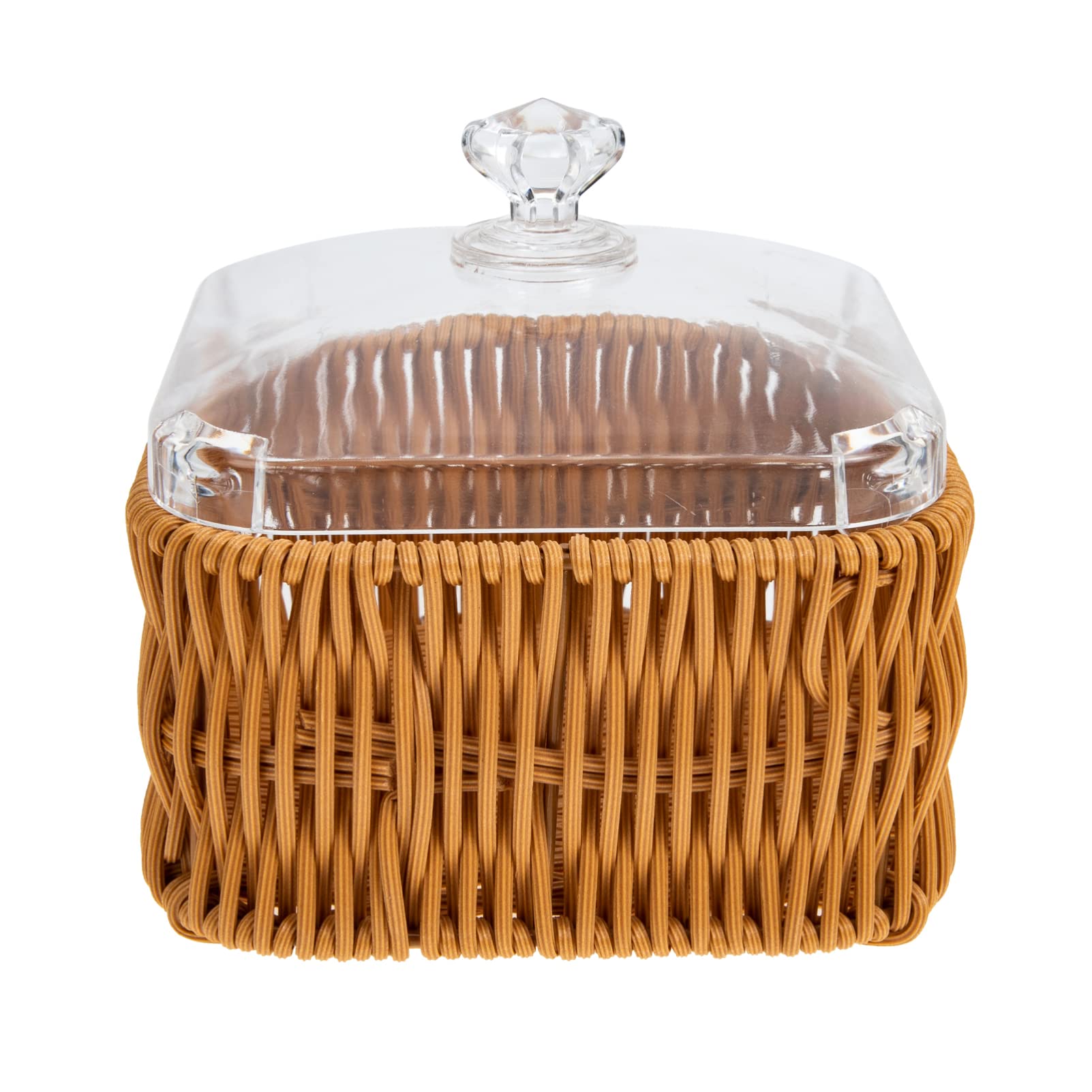 Cabilock Bread Basket with Lid - Woven Bread Storage Container for Sourdough, Fruits, Nuts & Snacks - Kitchen Counter Display Basket for Home & Restaurant Use