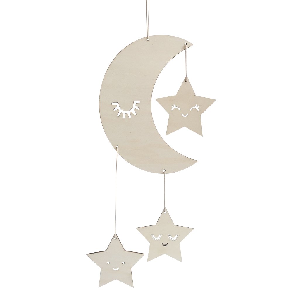 Bestoyard Moon and Stars Baby Mobile - Nursery Ceiling Hanging Decor for Newborns, Baby Showers & Kids Rooms | Perfect for Cribs, Toddler Bedrooms & Gender Reveal Parties
