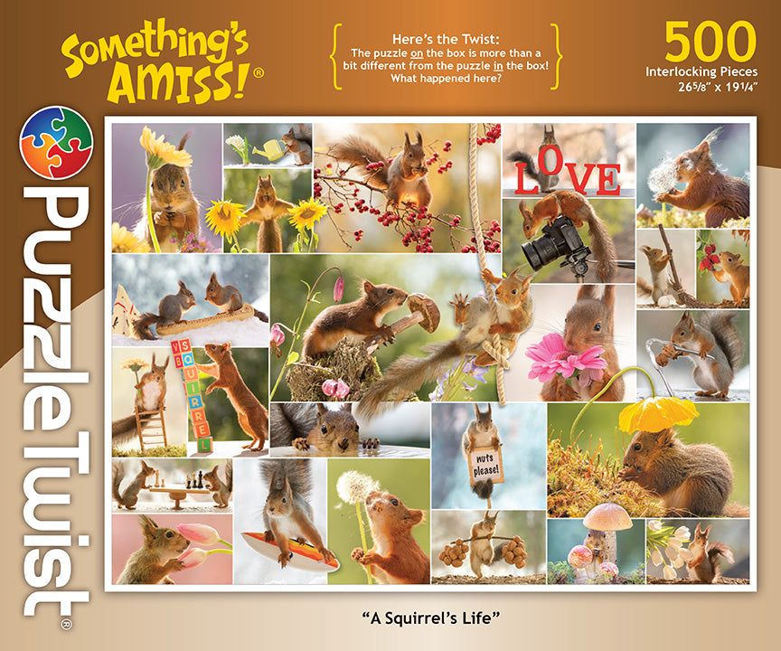 A Squirrel's Life 500 Piece Puzzle - Fun Family Activity for Adults & Kids - Perfect for Game Nights, Rainy Days & Stress Relief