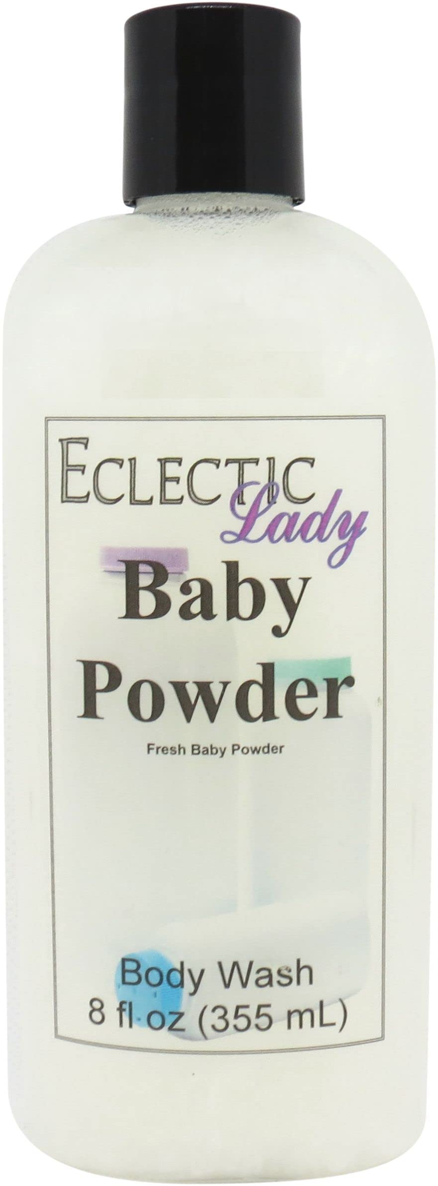 Eclectic Lady Liquid Pearl Body Wash - Baby Powder Scent | 3-in-1 Bubble Bath, Hand Soap & Body Wash | Phthalate-Free, Handcrafted in USA (8 oz) | Gentle Cleansing for Women, Babies & Sensitive Skin