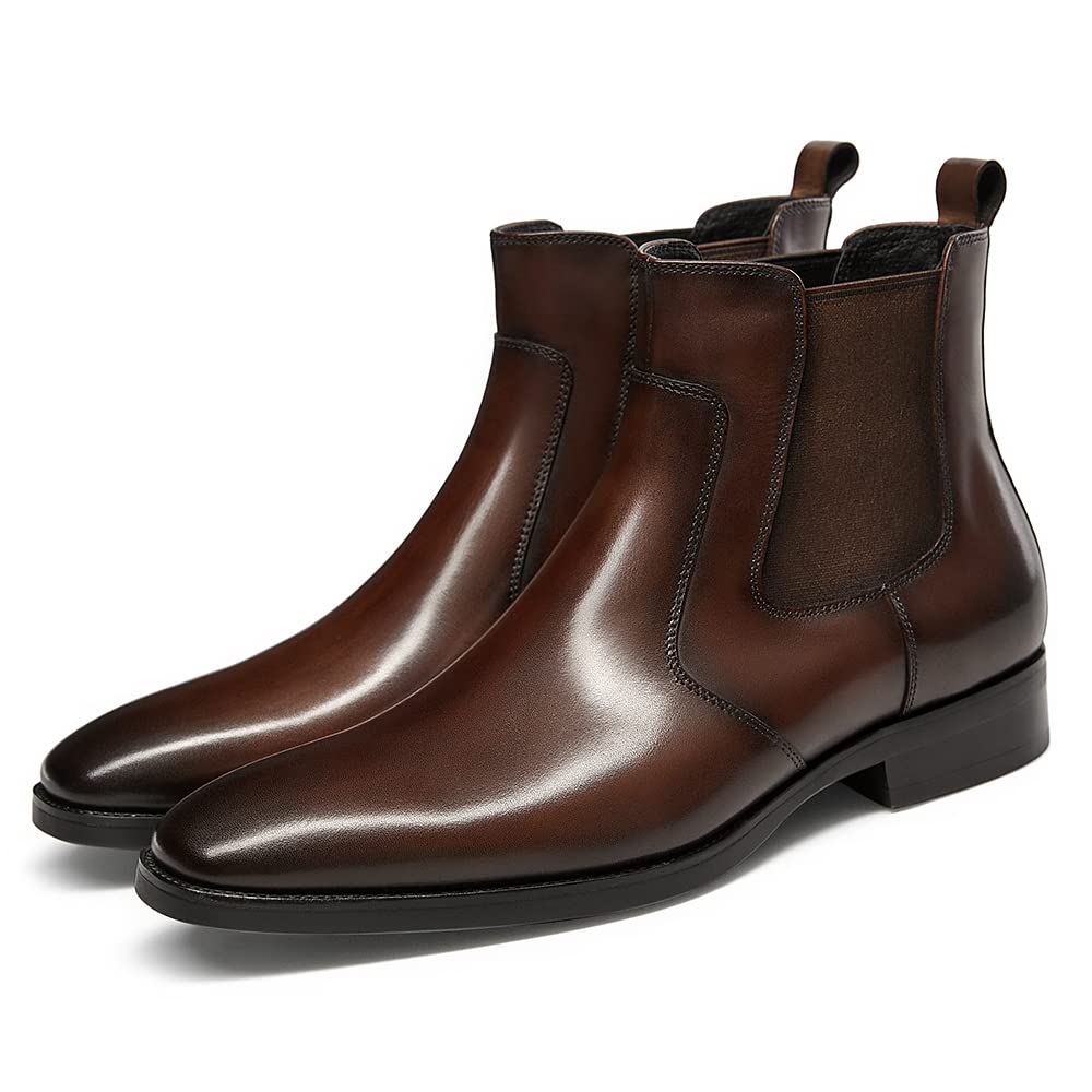 Premium Men's Leather Chelsea Dress Boots - Comfortable & Stylish for Business, Casual & Formal Occasions