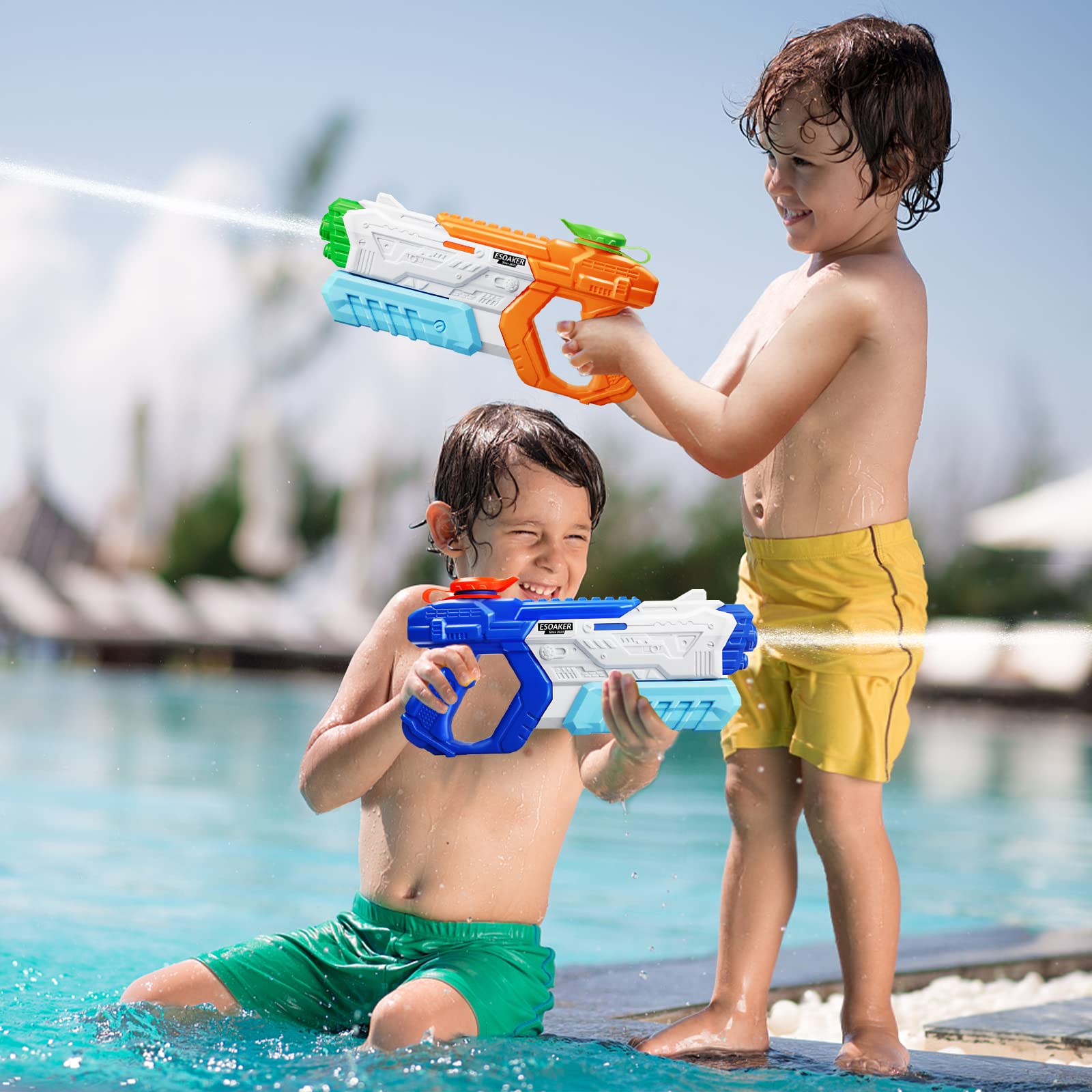 3 Pack 400CC Super Soaker Water Guns for Kids & Adults - Long Range Squirt Blaster Toys for Pool, Beach, Backyard Battles & Summer Water Fights (400CC Capacity) | Perfect for Outdoor Parties, Birthday Games & Summer Fun Activities