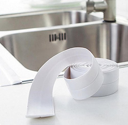 LACACA Waterproof Mold Resistant Sealing Tape - Self-Adhesive Wall Tape for Kitchen, Bathroom, Windows & Doors (White, One Size) - Perfect for Sealing Gaps, Preventing Leaks & Protecting Surfaces from Moisture