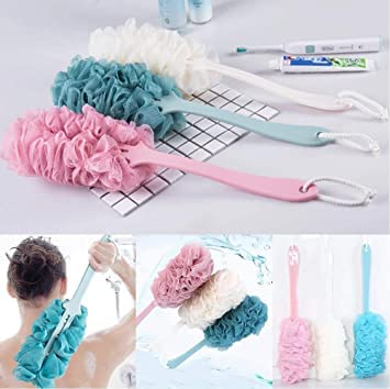 TINUM'S Long Handle Bath Brush with Exfoliating Bristles - Soft & Durable Back Scrubber for Shower & Bath - Perfect for Exfoliation, Cleansing & Relaxation (Multicolor)
