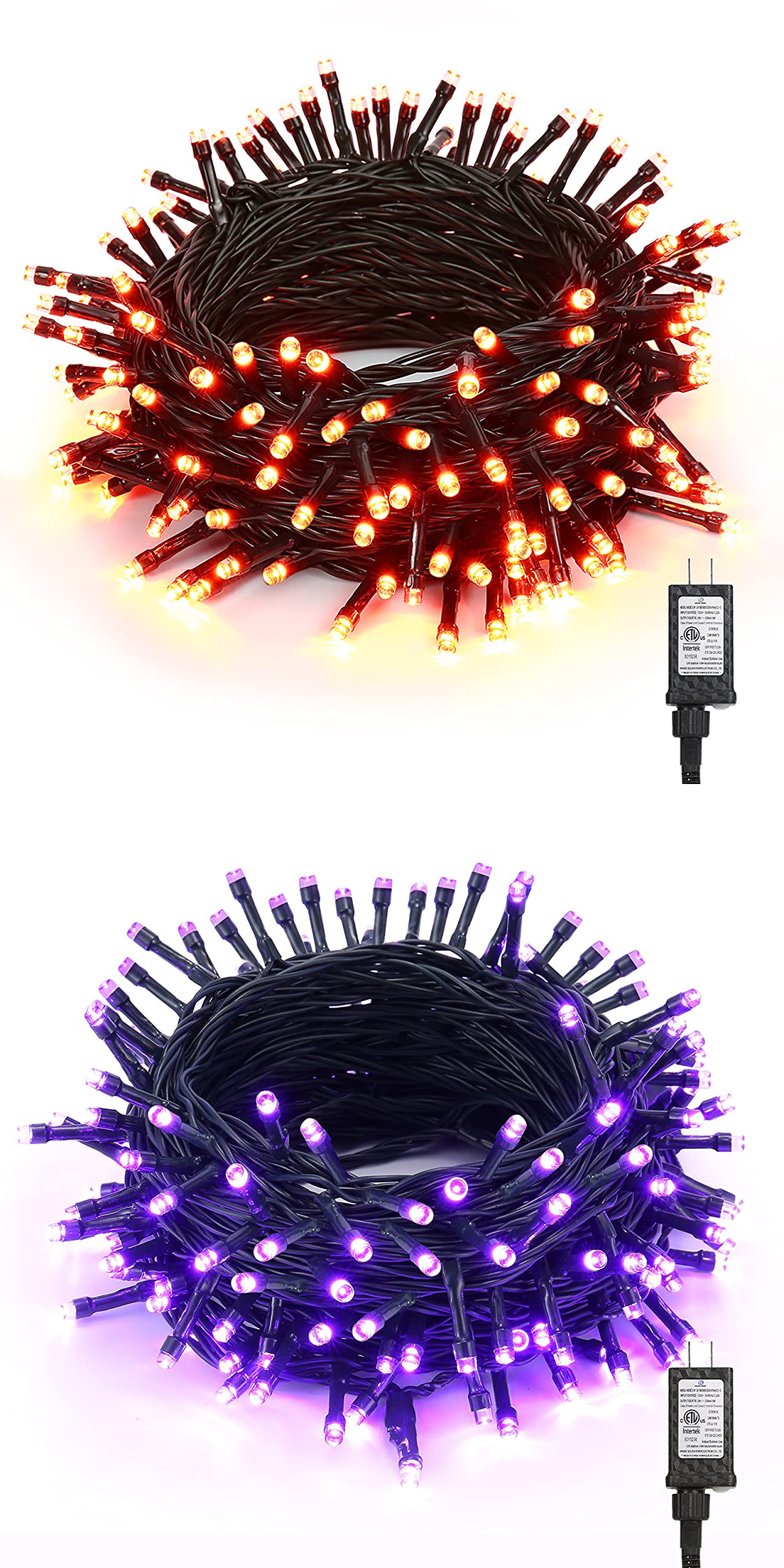 BrizLabs 240 LED Halloween Lights - 78.74ft Orange & Purple String Lights for Party Decor