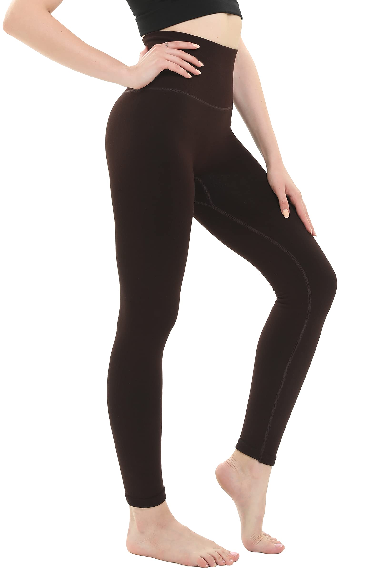 Women's High Waisted Fleece Lined Thermal Leggings - Tummy Control Winter Warm Pants, Seamless Slimming Yoga Pants for Cold Weather, Workout & Everyday Wear