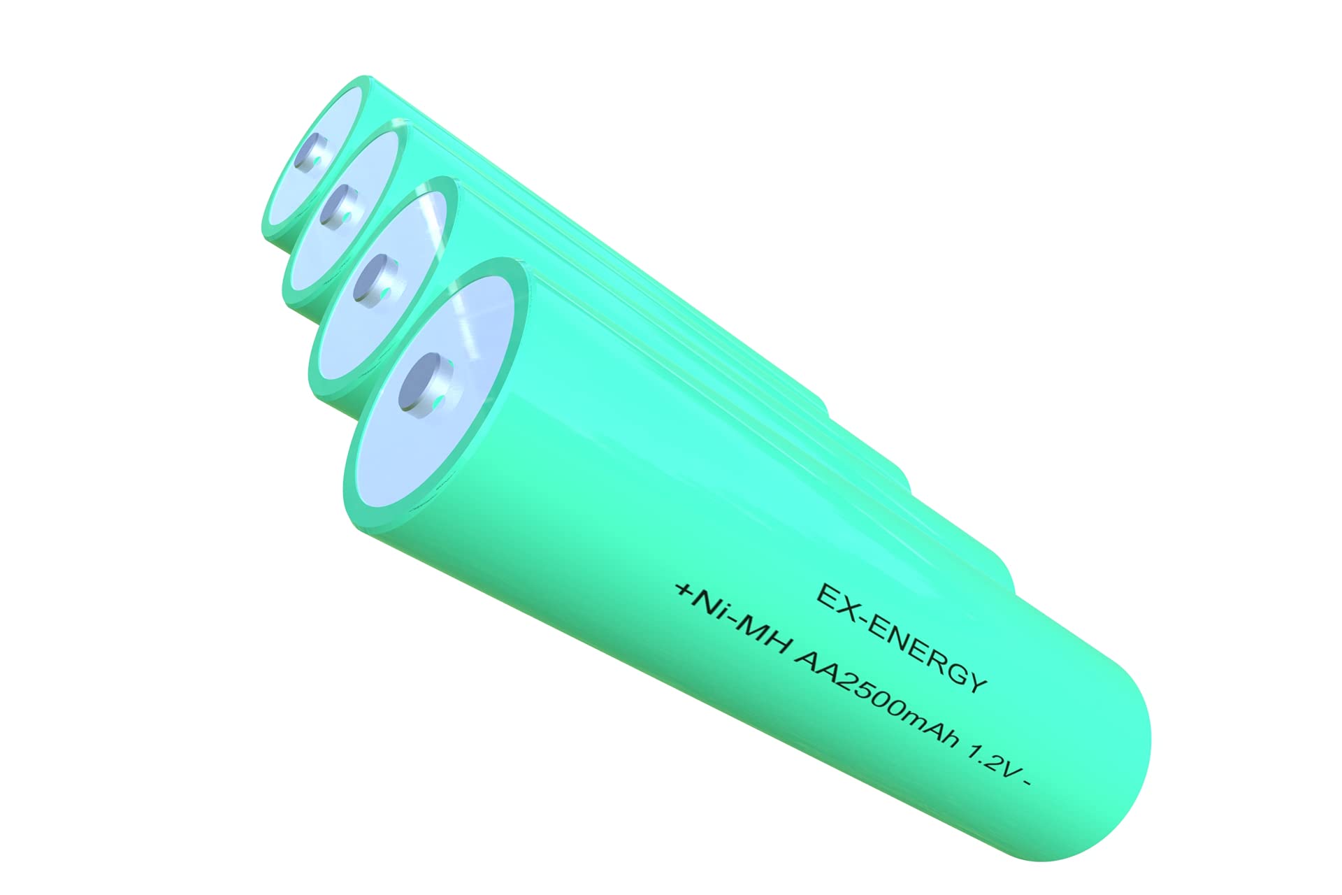 EX-ENERGY AA 1.2V 2500mAh LSD NiMH Rechargeable Batteries 4-Pack with Storage Box - Long Lasting Power for Digital Cameras, Flashlights, and Wireless Devices