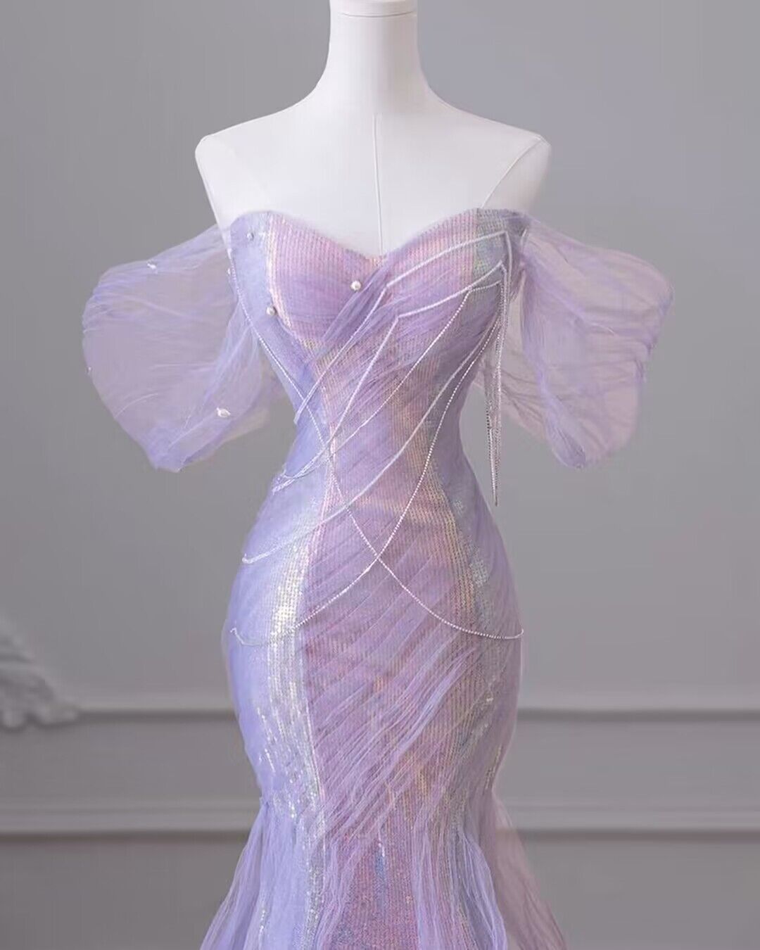 Elegant Off-the-Shoulder Purple Mermaid Prom Dress J2925 - Formal Evening Gown for Homecoming, Quinceañera & Special Occasions