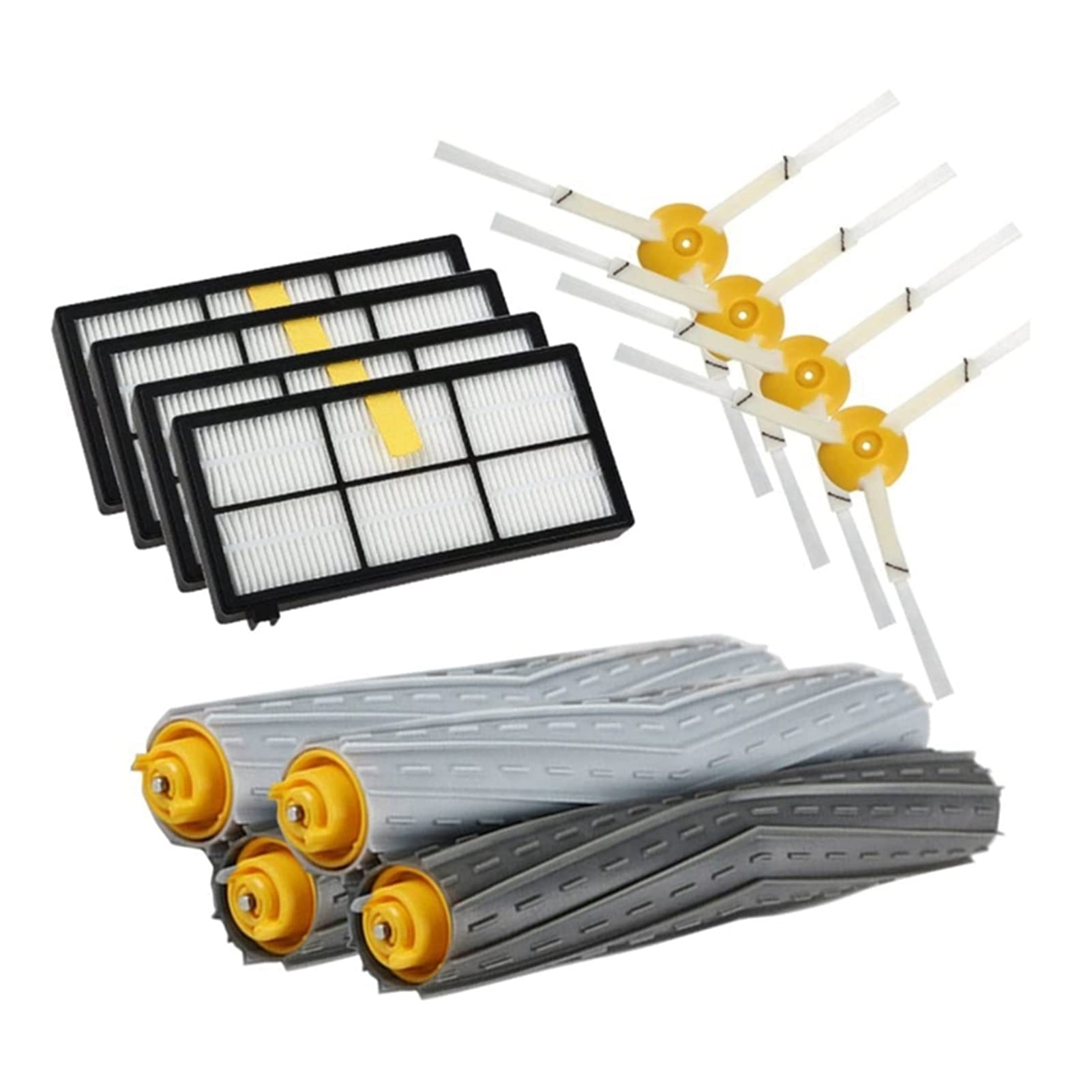 iRobot Roomba 980 880 870 800 Vacuum Cleaner Replacement Parts Kit - Main Brush, Side Brush & Filters (Compatible with iRobot Series) - Perfect for Pet Hair, Hard Floors & Carpet Cleaning
