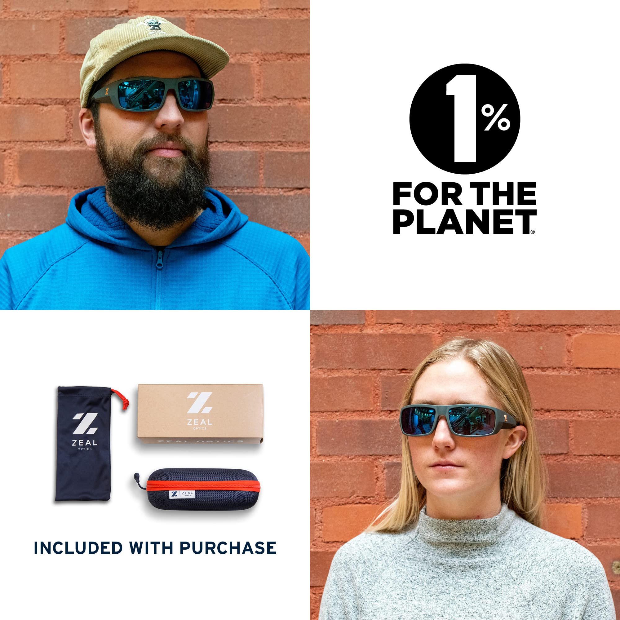 Zeal Optics Snapshot Polarized Sunglasses for Men & Women - Eco-Friendly Plant-Based Lenses for UV Protection - Perfect for Running, Cycling & Outdoor Adventures